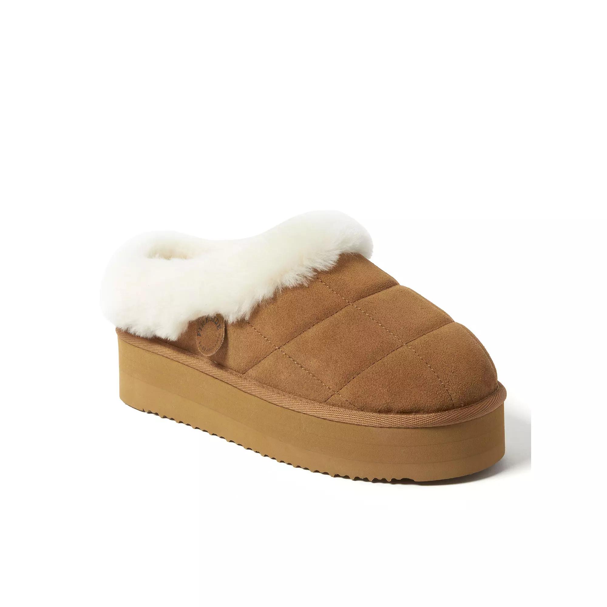 Fireside by Dearfoams Bendigo Women's Puff Platform Suede Clog Slippers,  Product Image