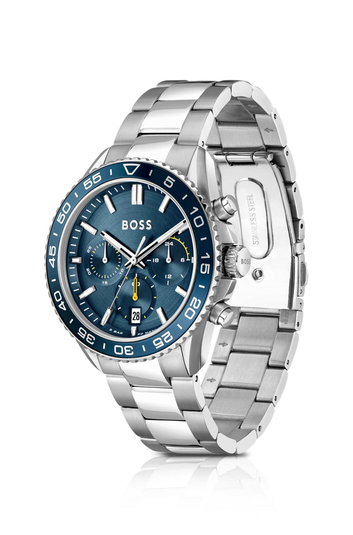 BOSS - Link-bracelet chronograph watch with blue dial Product Image
