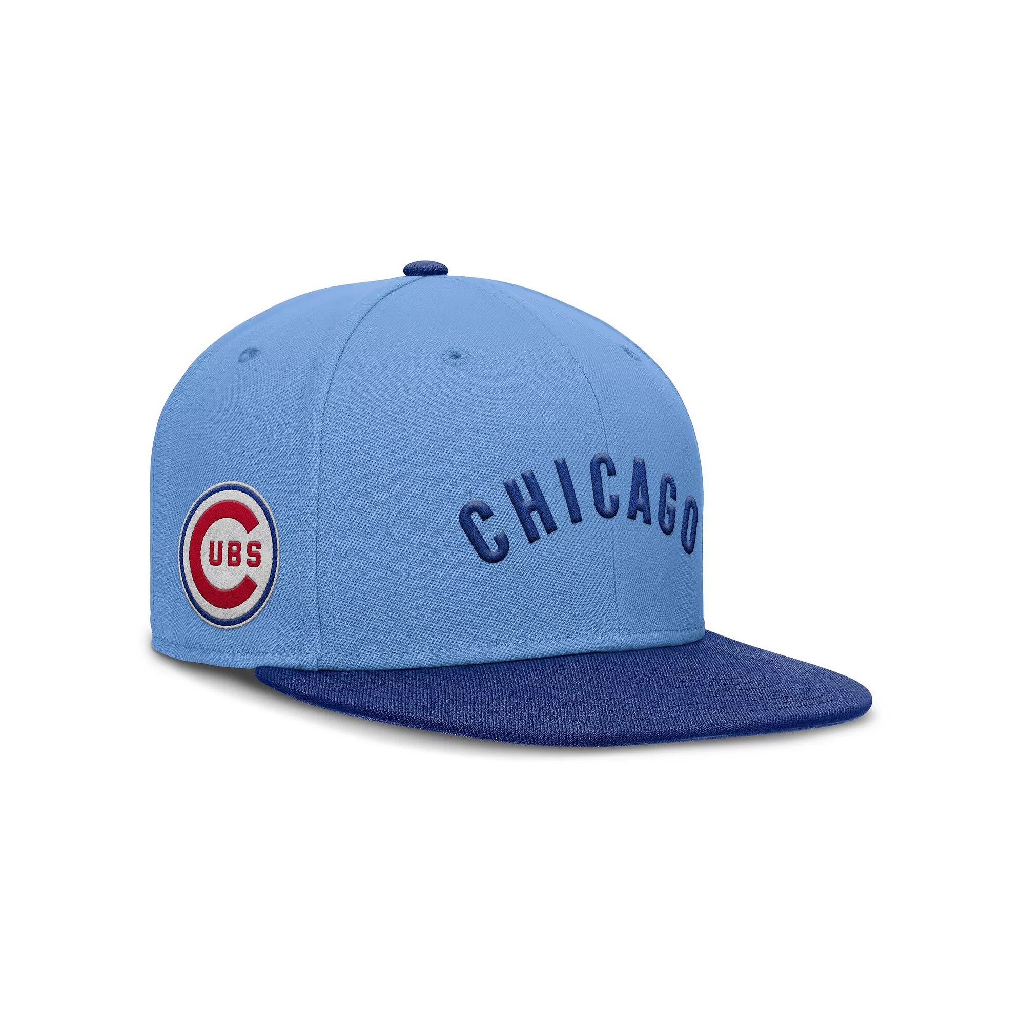 Men's Nike Light Blue Chicago Cubs True Performance Fitted Hat,  Product Image