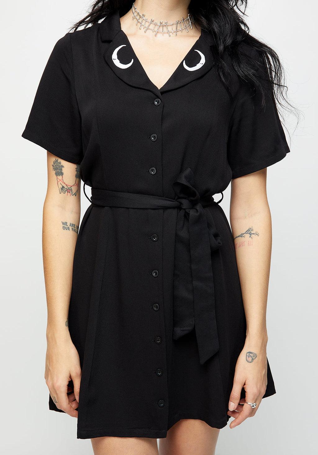 Luna Button Down Mini Shirt Dress Product Image