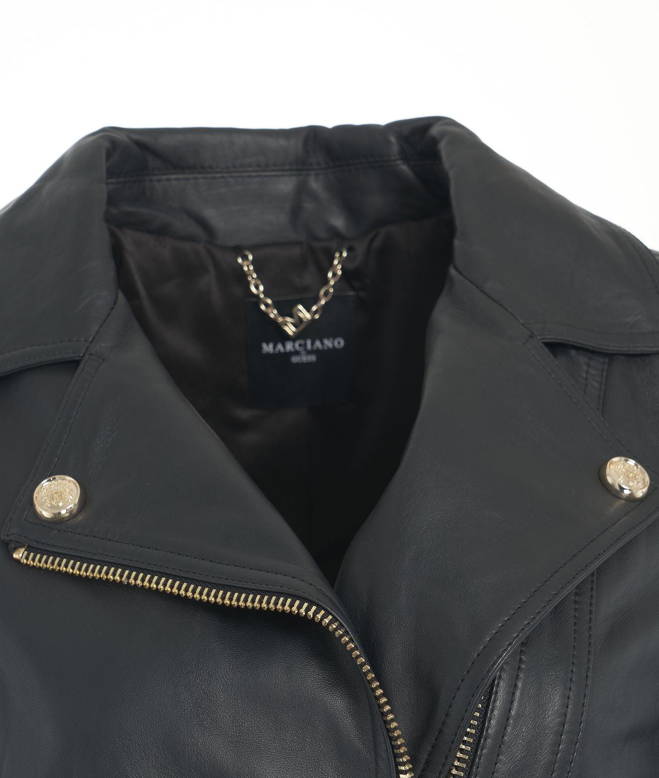 Biker jacket in leather Product Image