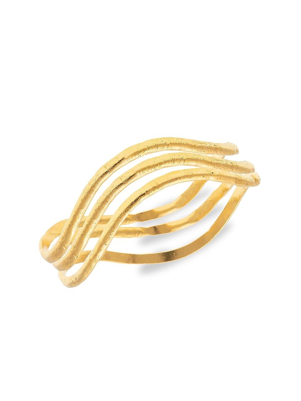 Womens Flow 22K Gold-Plated Bracelet Set Product Image