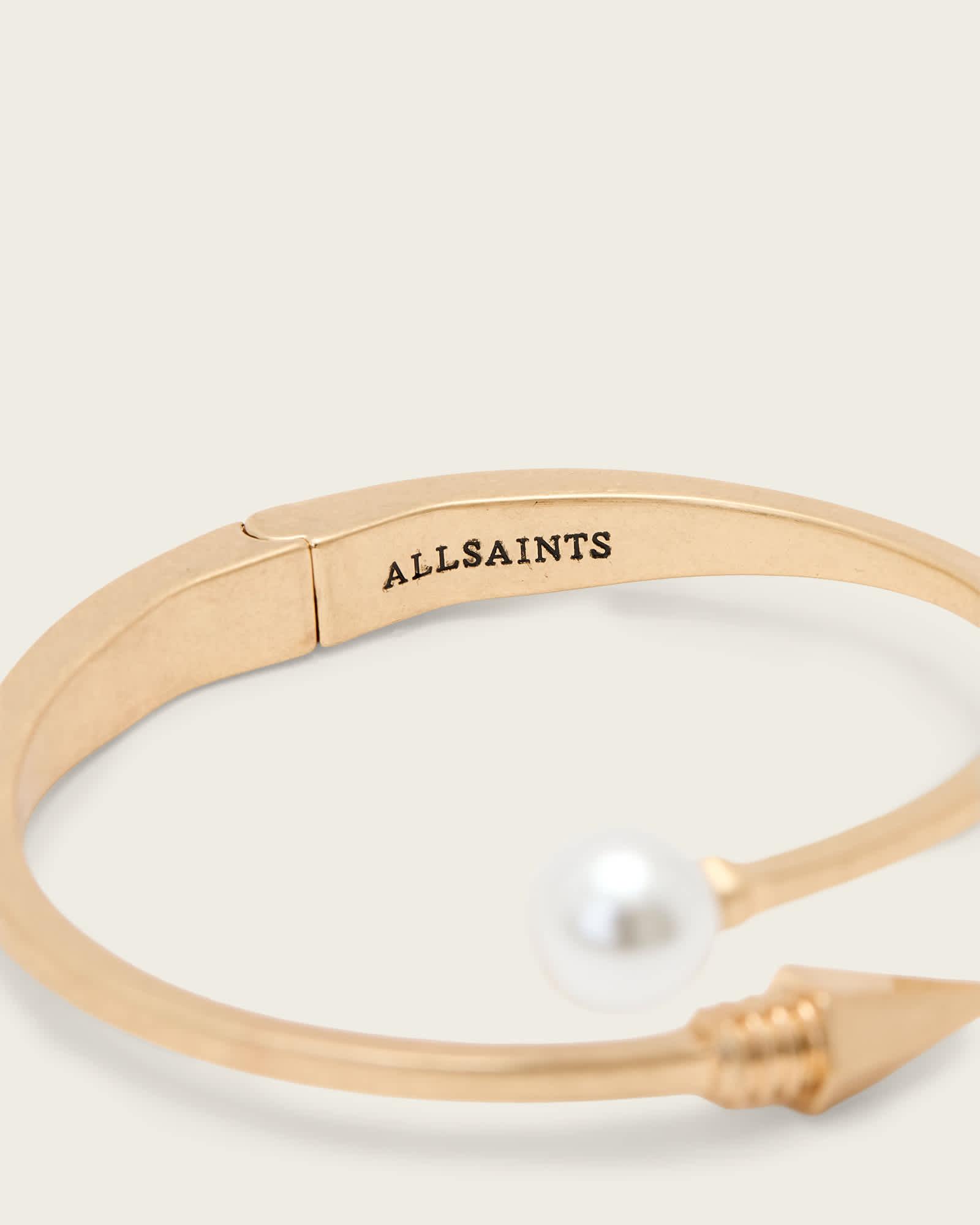 Lia Heart Huggie Earrings WARM SILVER | ALLSAINTS US Product Image