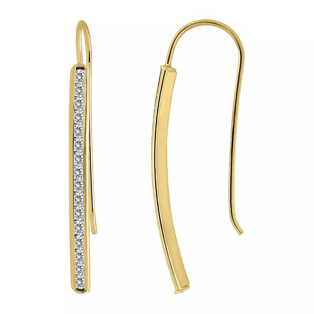 Aleure Precioso Linear Pave Bar Drop Earrings, Women's, Sterling Product Image