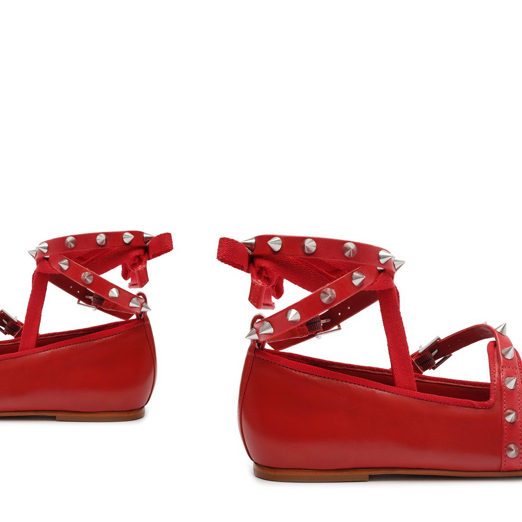 Larissa Lace Up Calf Leather Flat Female Product Image