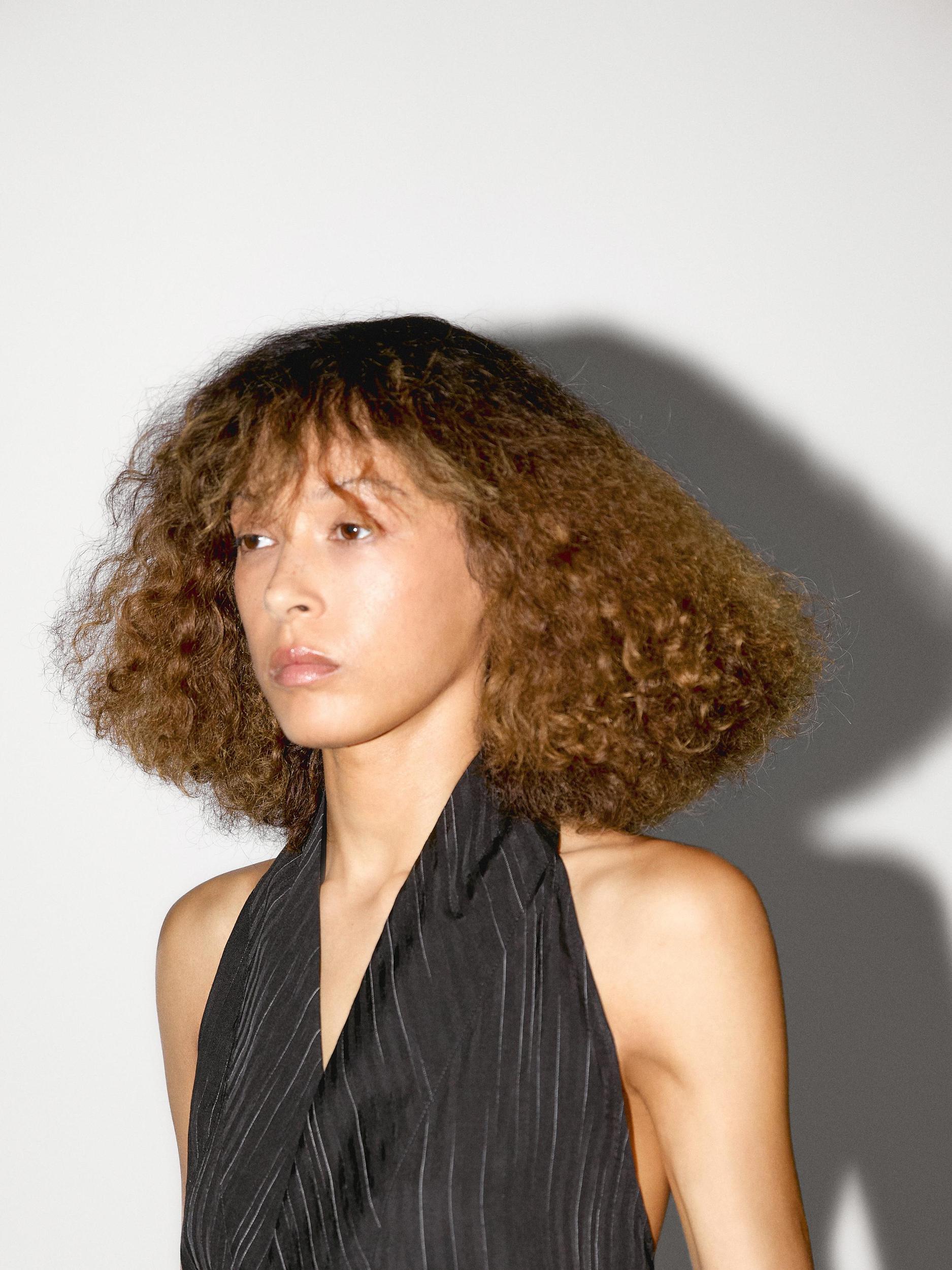 Halter top with stripe print detail Product Image