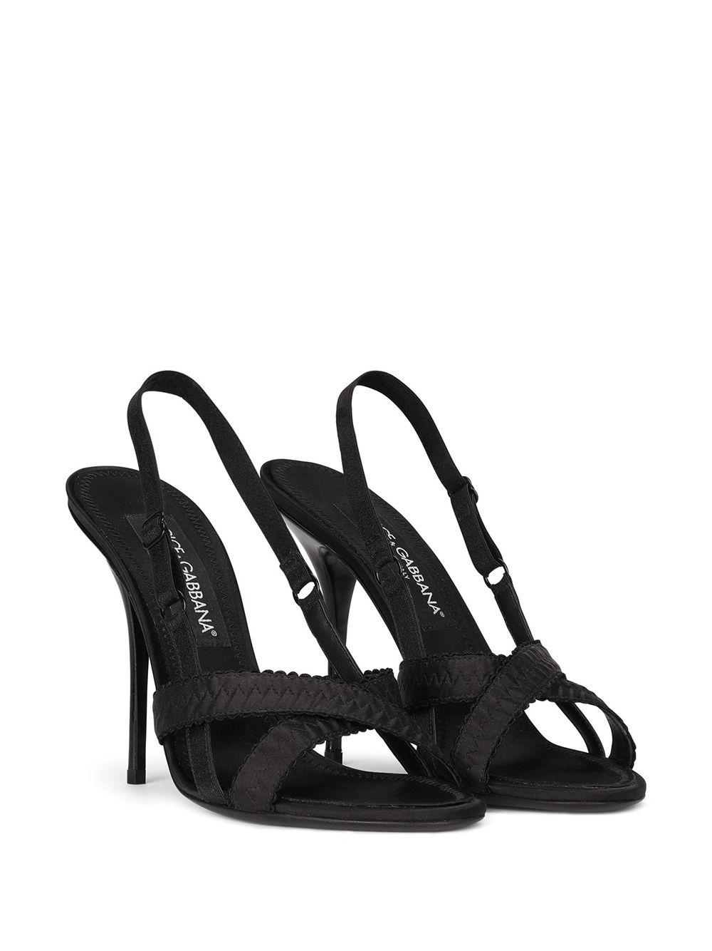 105mm crossover-strap satin sandals Product Image