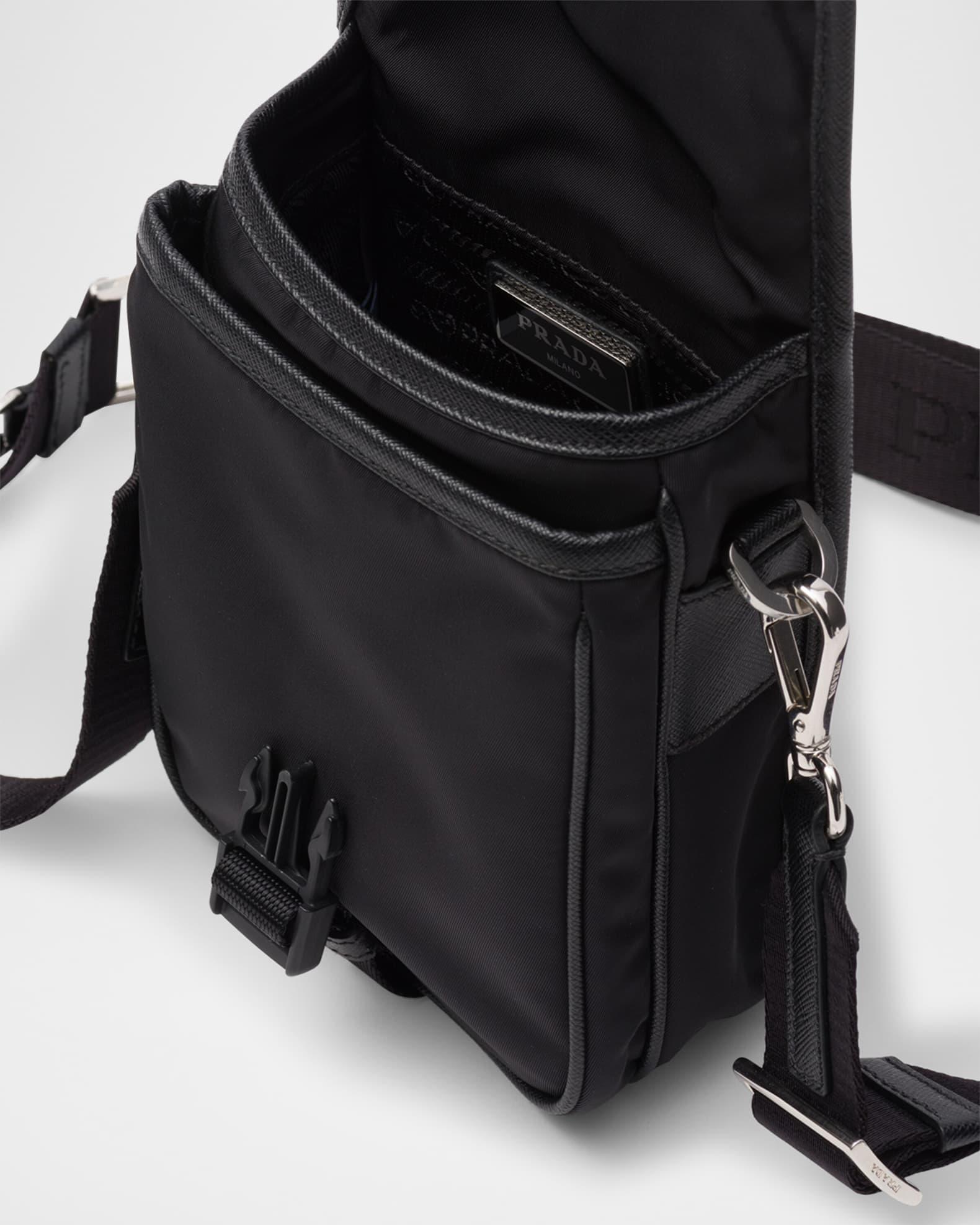 Men's Re-Nylon and Saffiano Leather Shoulder Bag Product Image