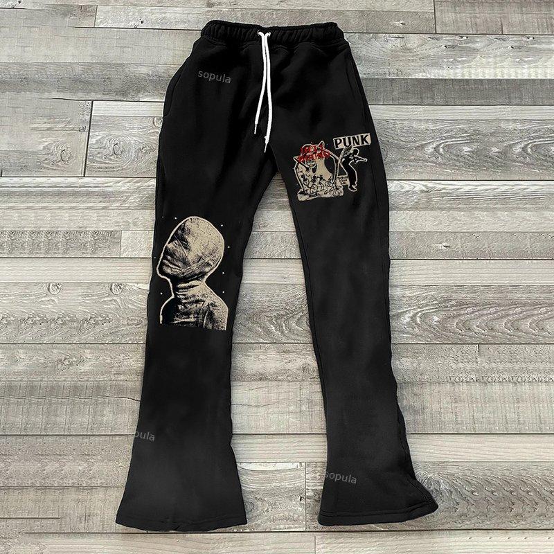 Sopula Vintage Mummy Street Print Graphic Men's Flared Pants Product Image