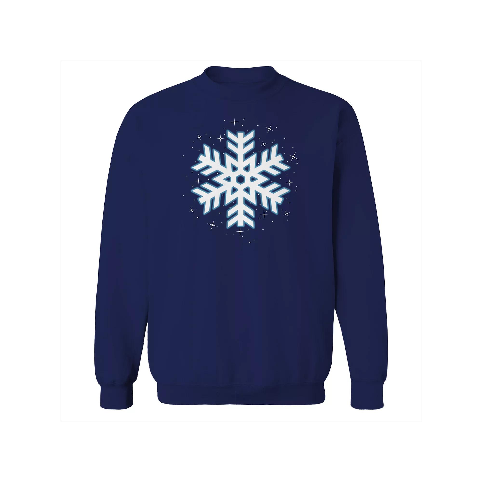 Men's Snowflake Fleece Sweatshirt, Adult Unisex,  Product Image