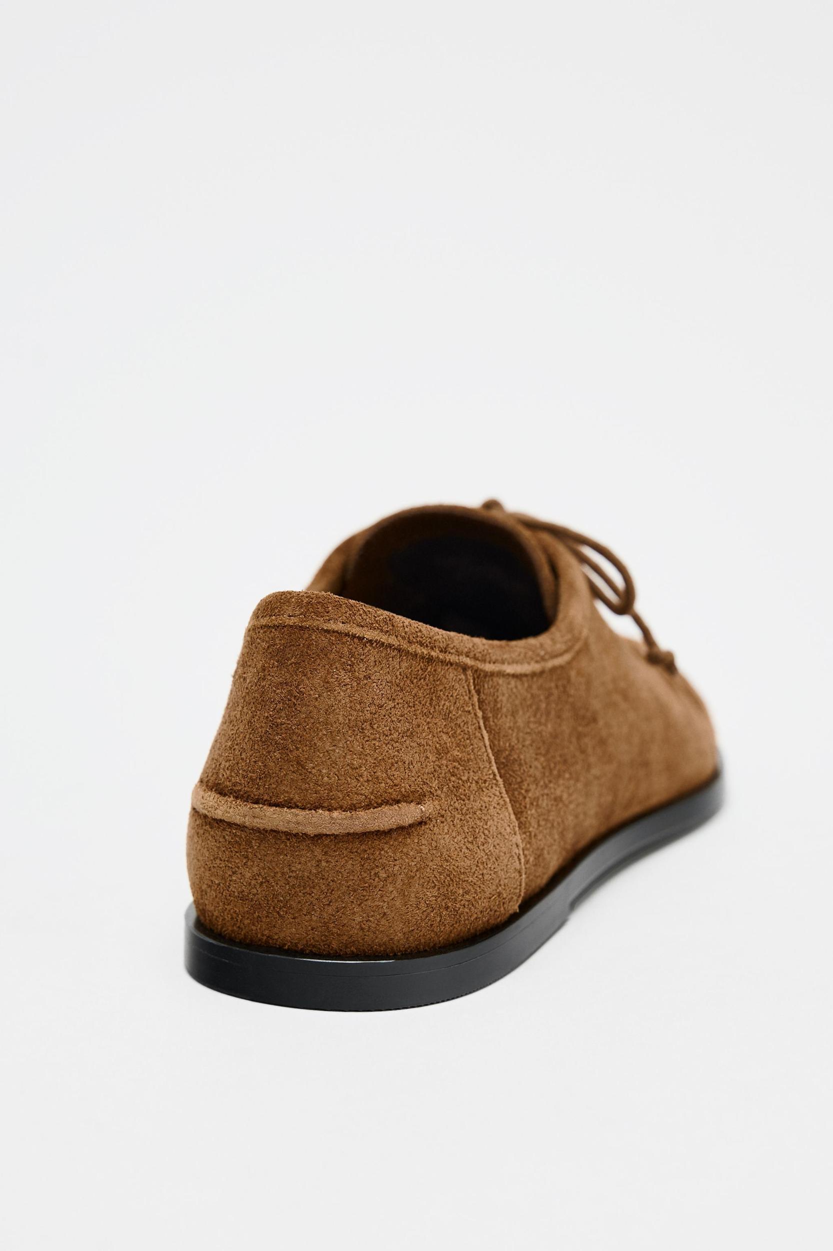 SOFT SUEDE LACED LOAFERS Product Image
