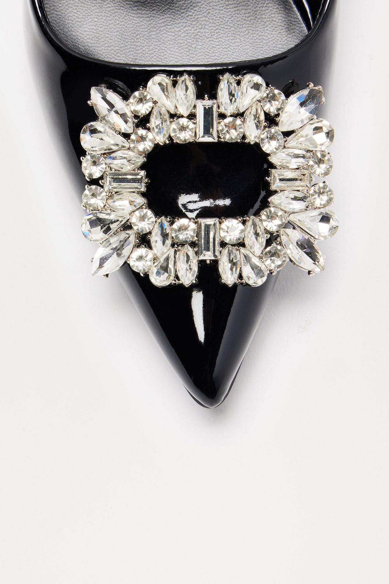 Hensey Jewel Slingback Pumps - Black Product Image