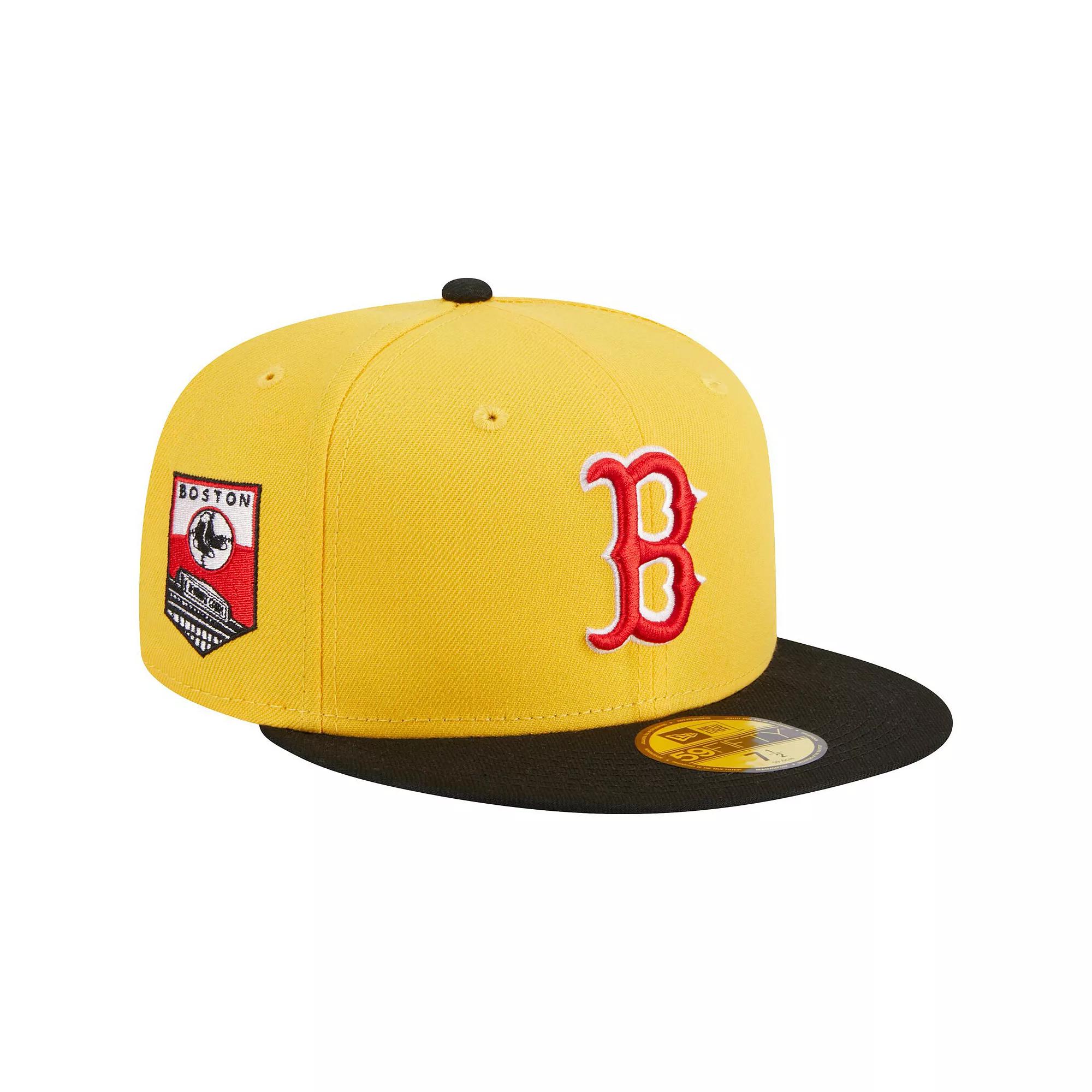 Men's New Era Yellow/Black Boston Red Sox Grilled 59FIFTY Fitted Hat, Size: 7 1/4 Product Image