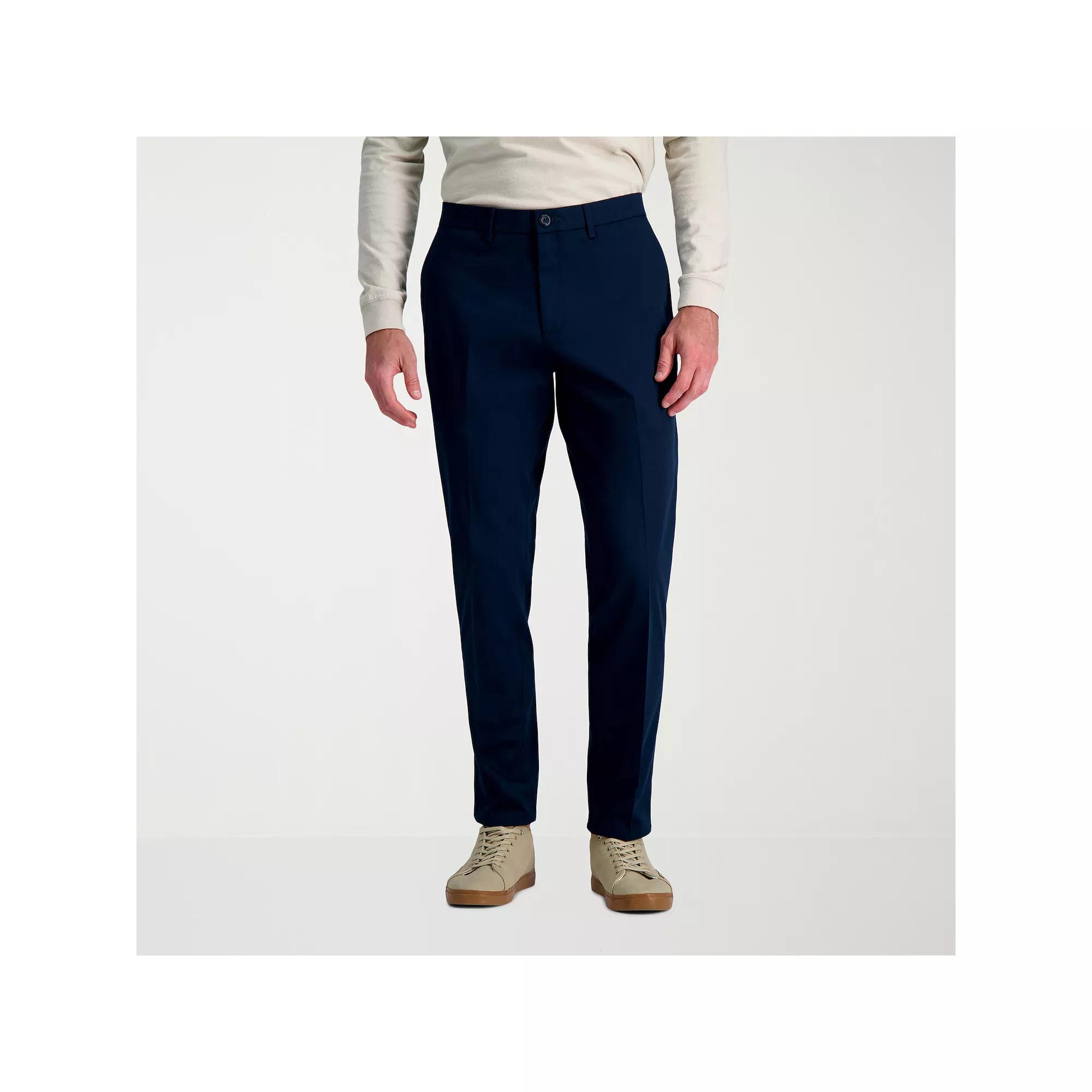 Men's Haggar® Wrinkle Free Performance Khaki Slim Fit Flat Front Pants,  Product Image