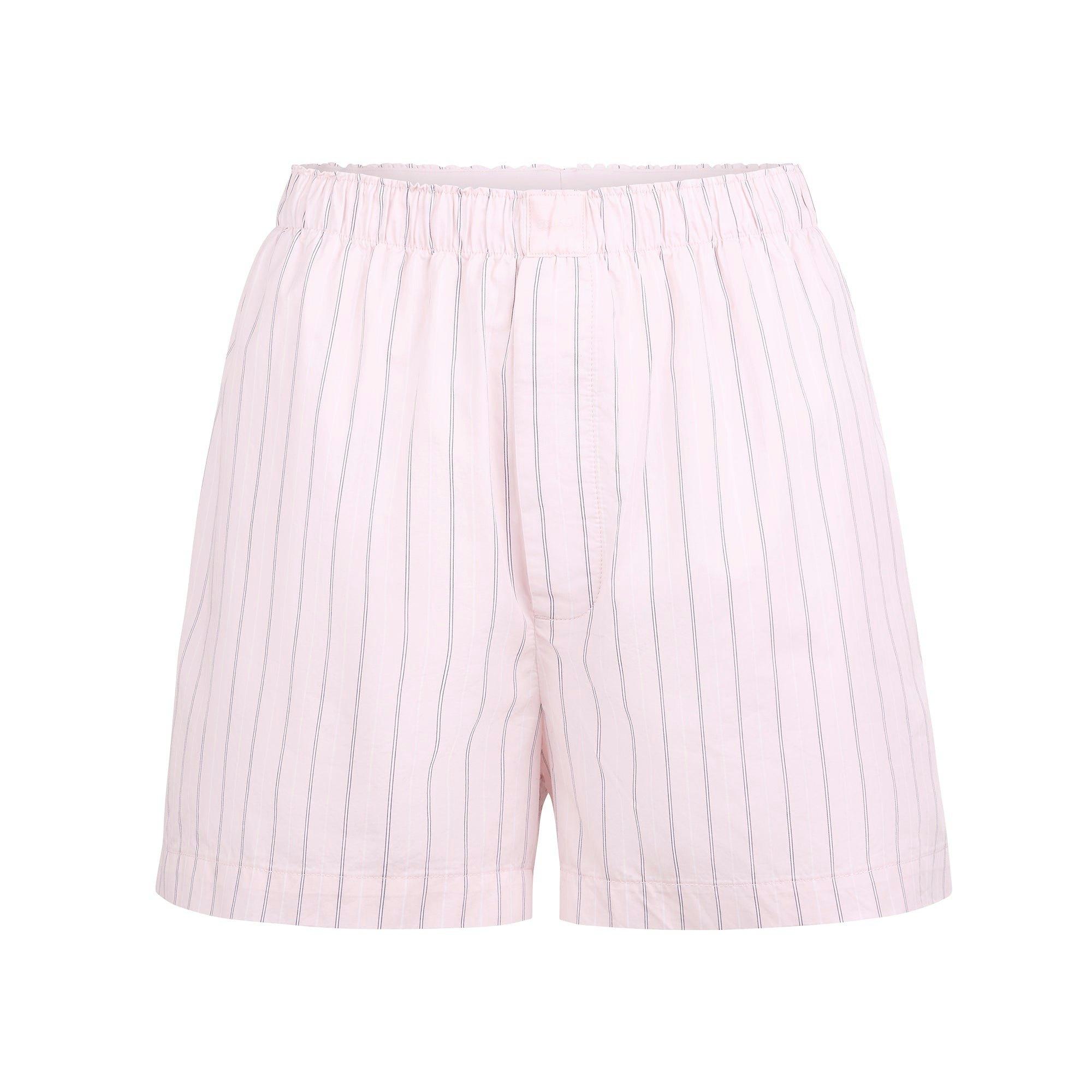 COTTON POPLIN BOXER | PALE PINK PENCIL STRIPE Product Image