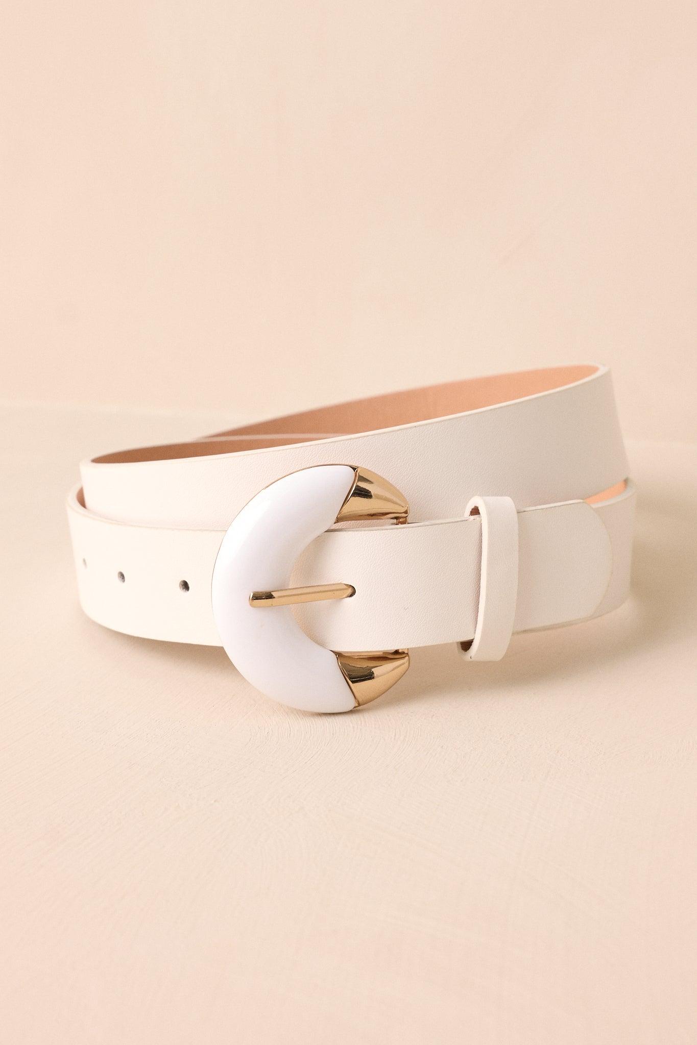 All The Days White Faux Leather Belt Product Image