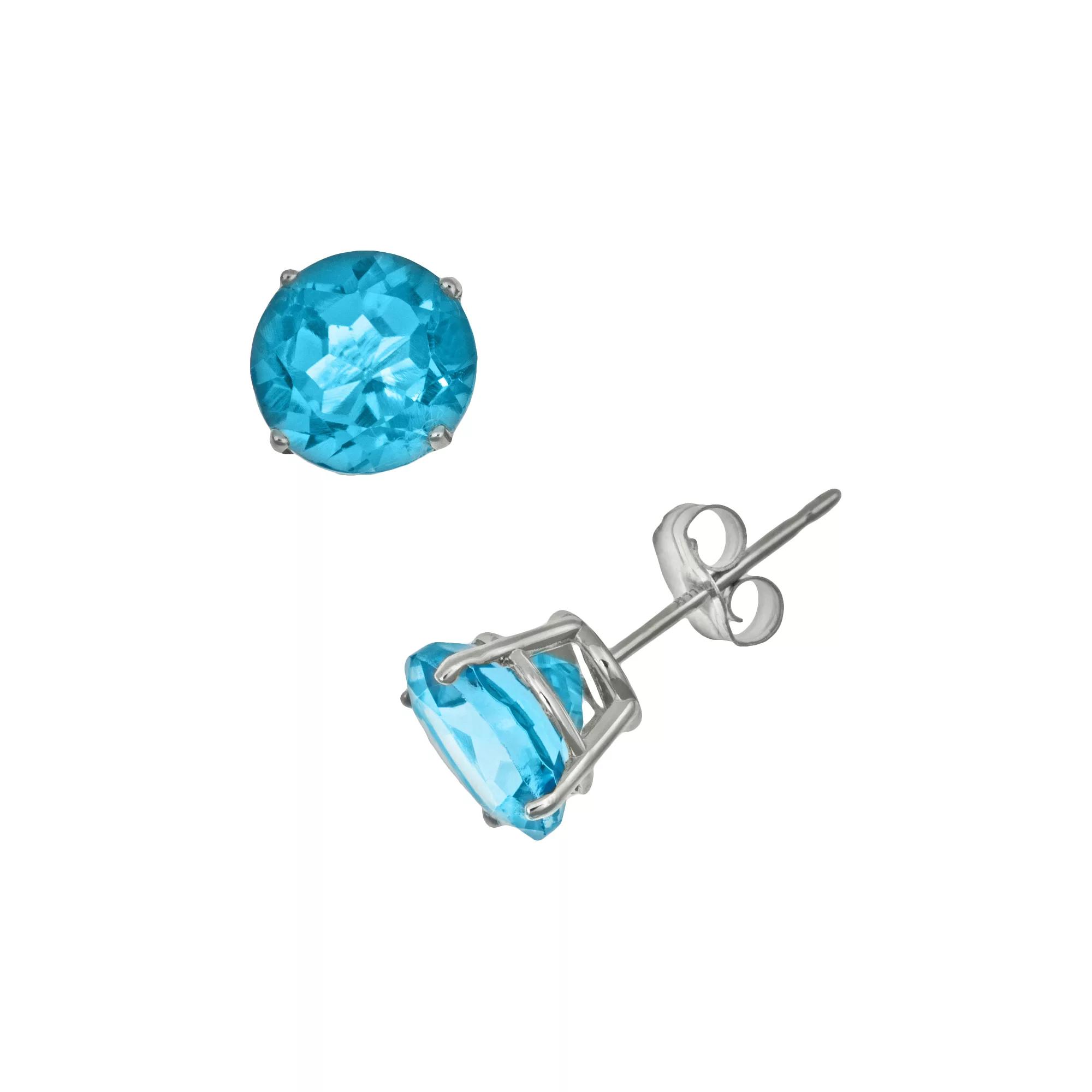 Celebration Gems Sterling Silver Opal Stud Earrings, Women's, White Product Image