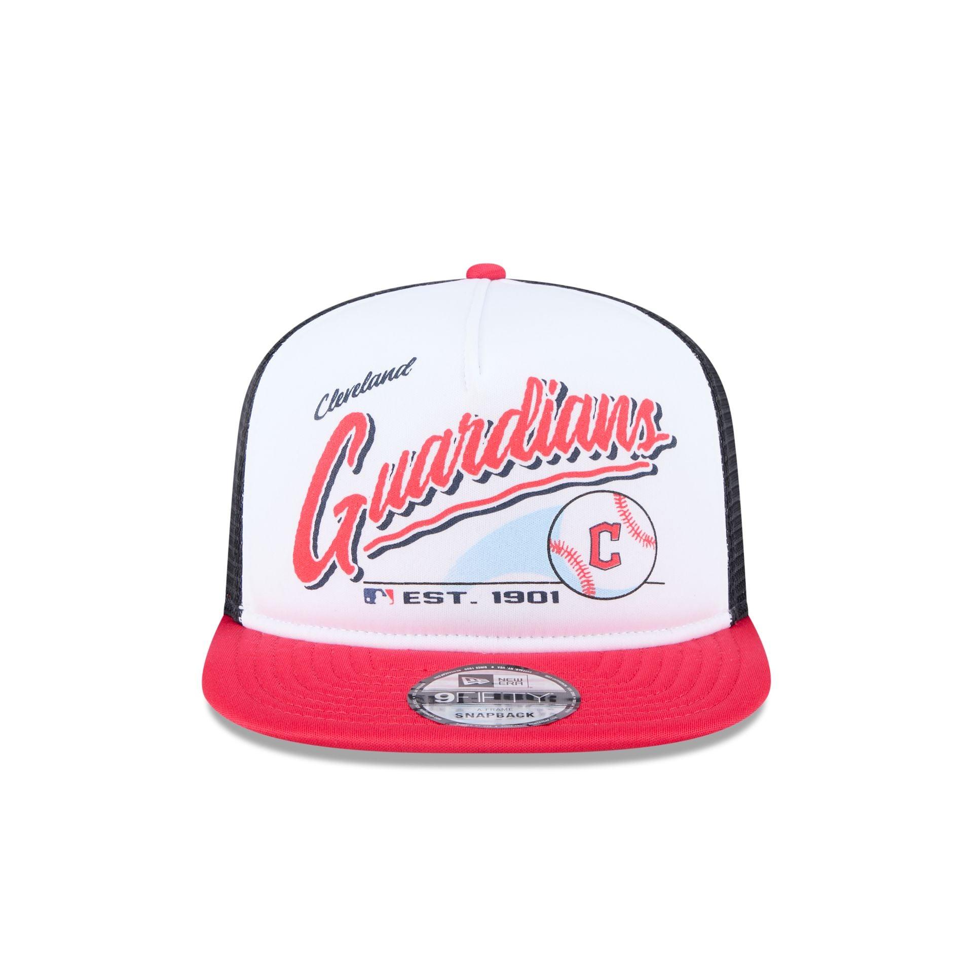 Cleveland Guardians Retro Script 9FIFTY A-Frame Trucker Hat Male Product Image