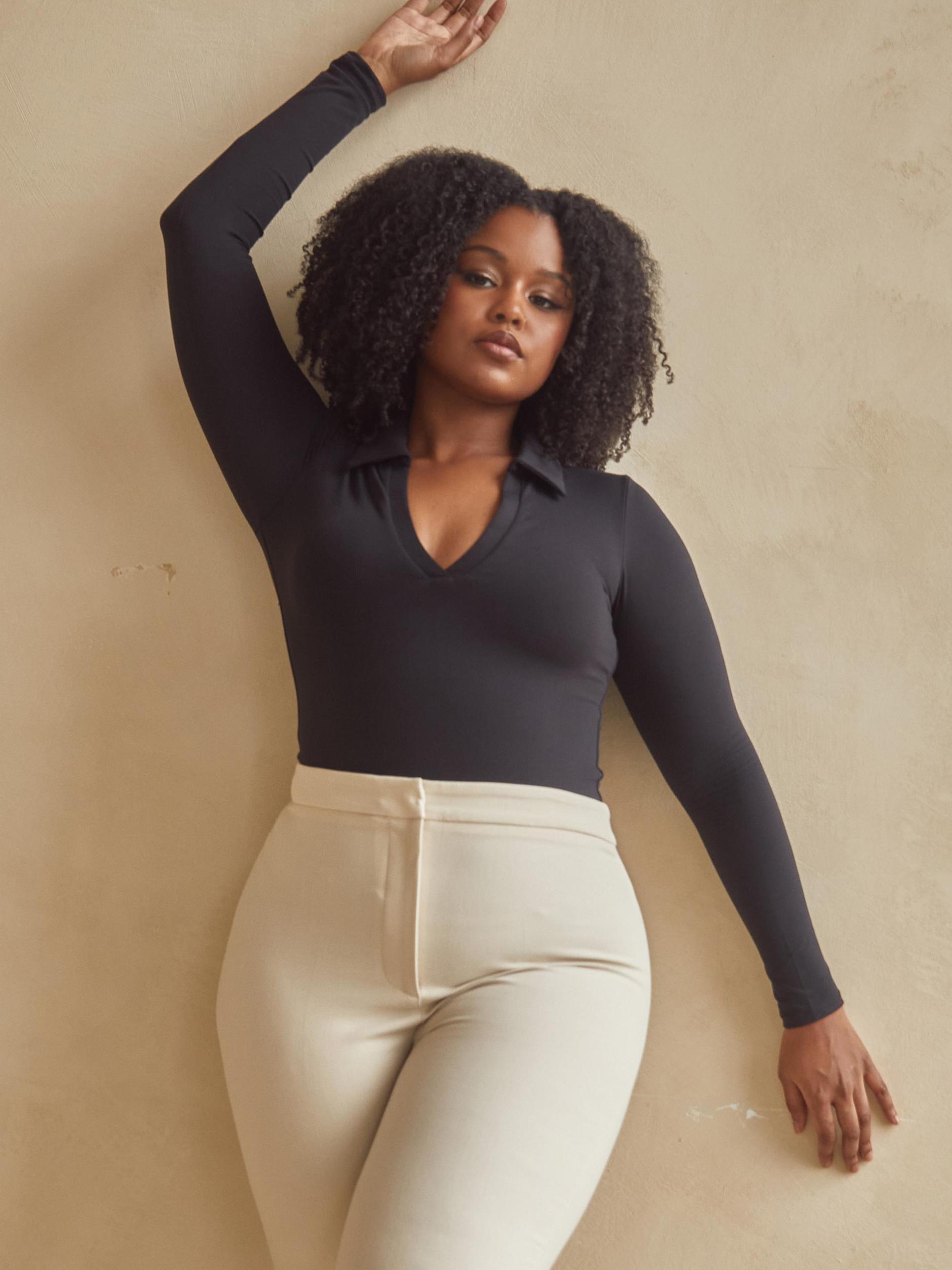 V-Neck Polo Long Sleeve Bramisuit Product Image