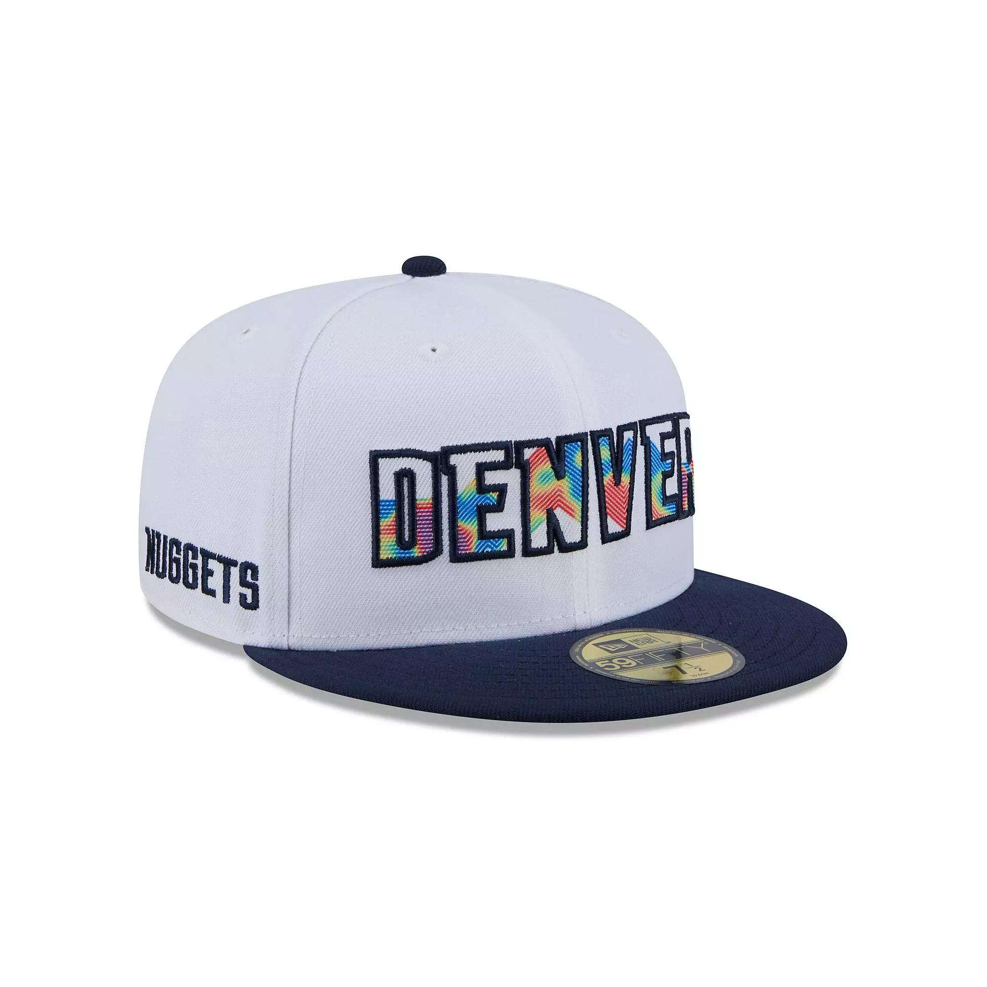 Men's New Era  White Denver Nuggets 2024/25 City Edition 59FIFTY Fitted Hat, Size: 7 3/8, Nug White Product Image