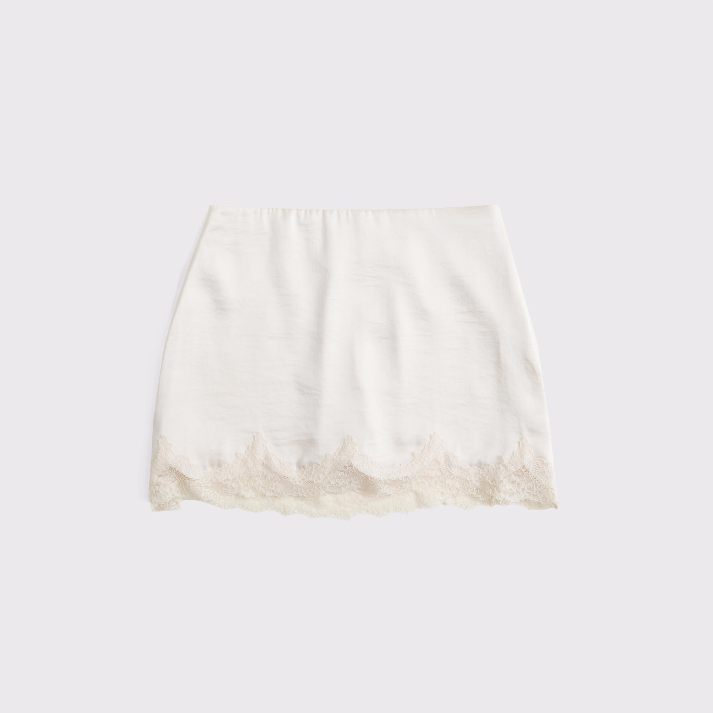 High Rise Lace & Satin Mini Skort Product Image