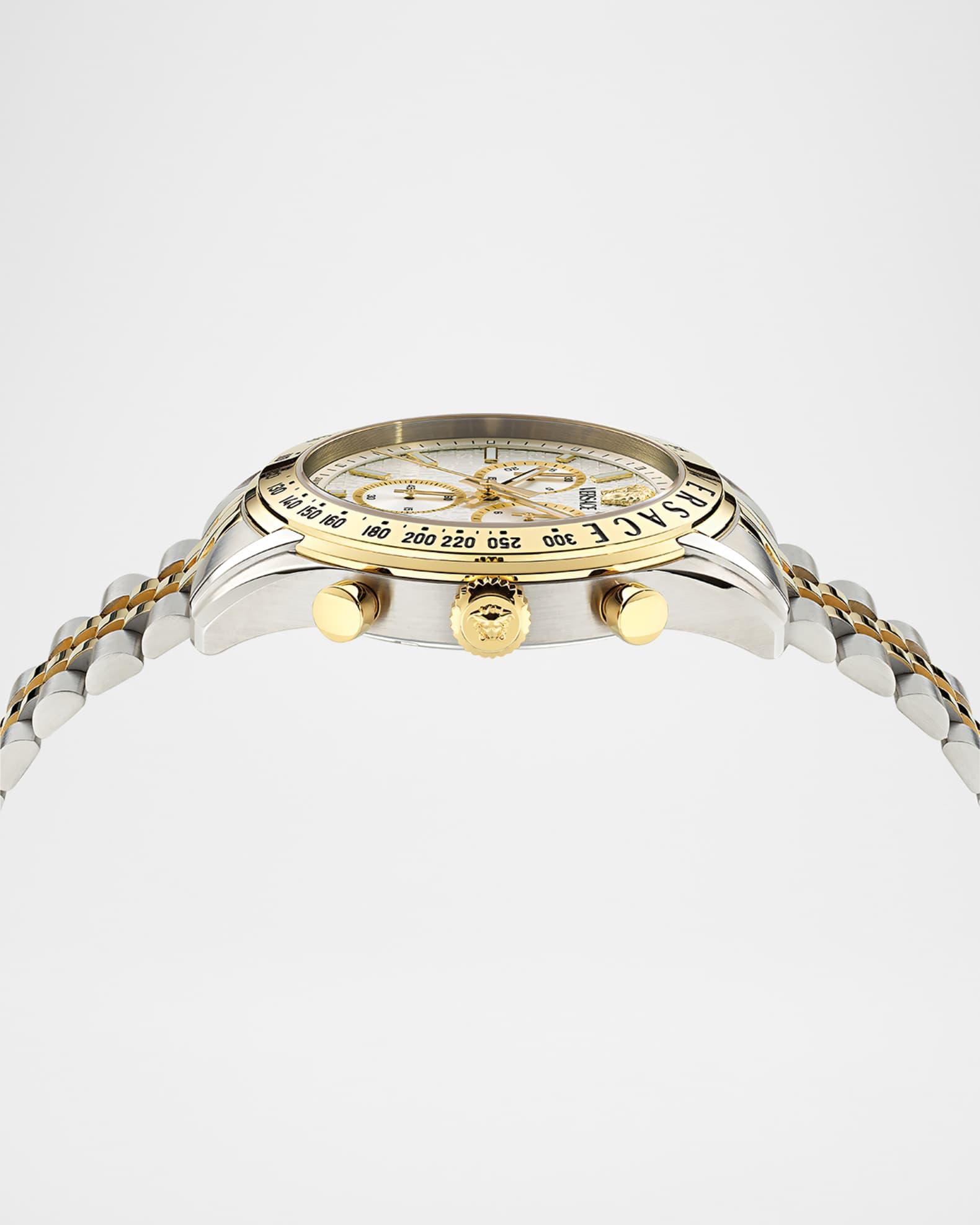Mens Versace Chrono Master 44mm Two Tone Bracelet Watch Product Image