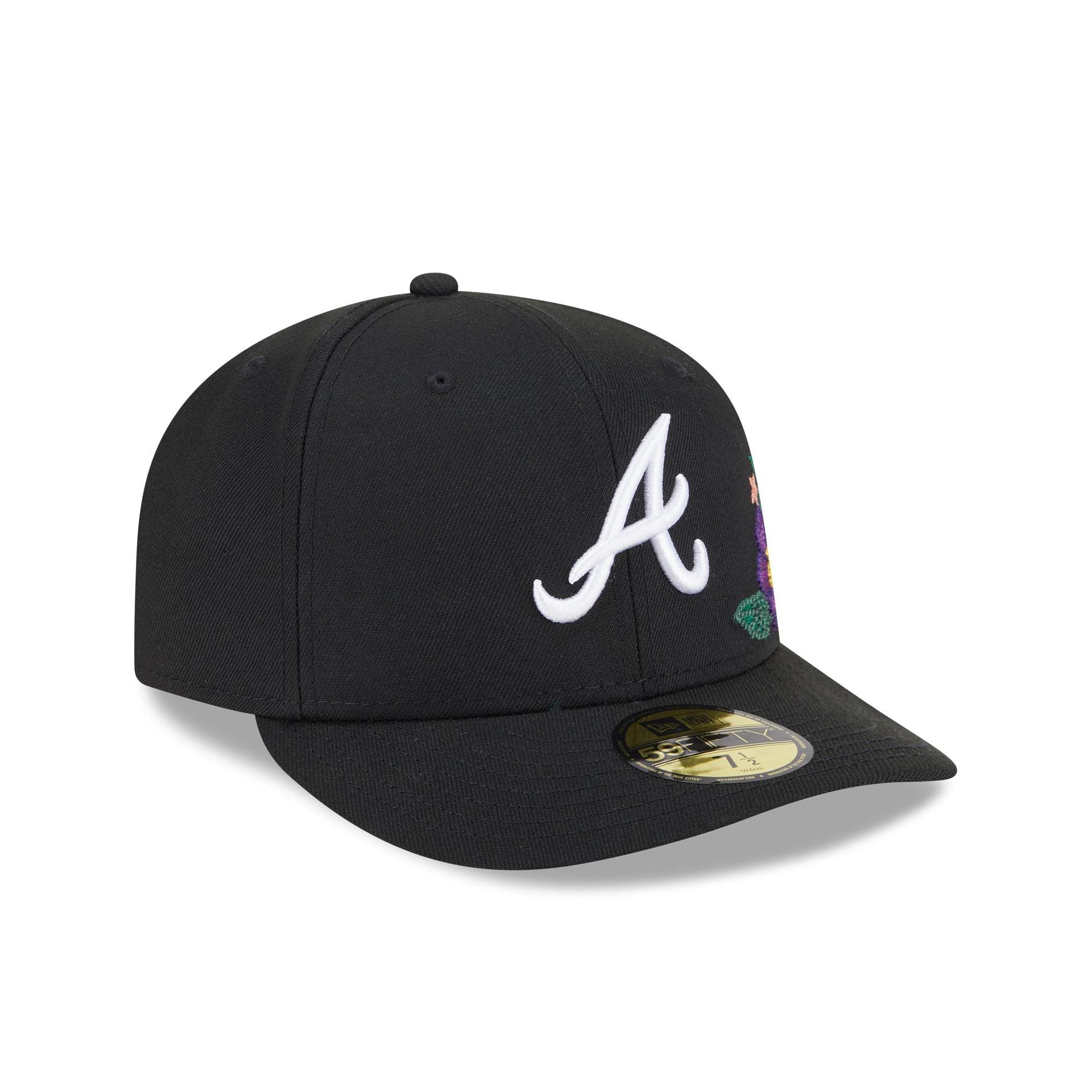 Atlanta Braves Tonal Florals Black 59FIFTY Fitted Hat Male Product Image