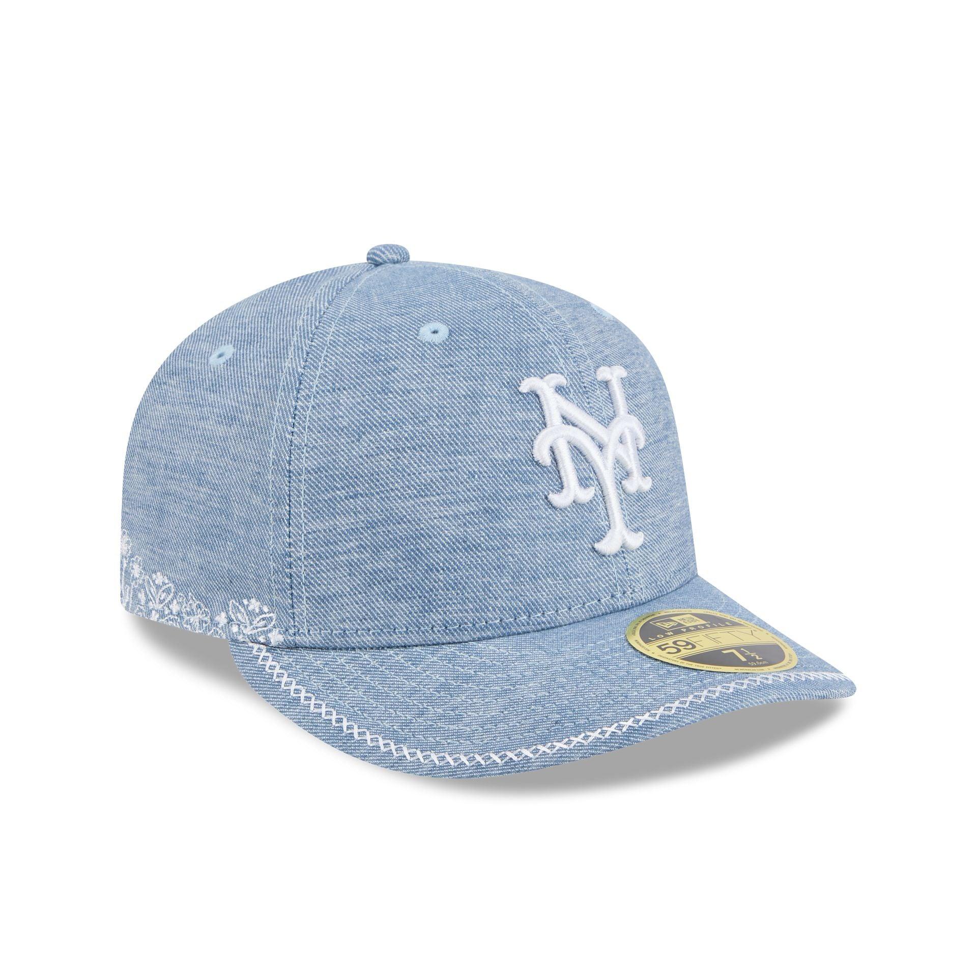 New York Mets Hand Stitched Chambray Low Profile 59FIFTY Fitted Hat Male Product Image