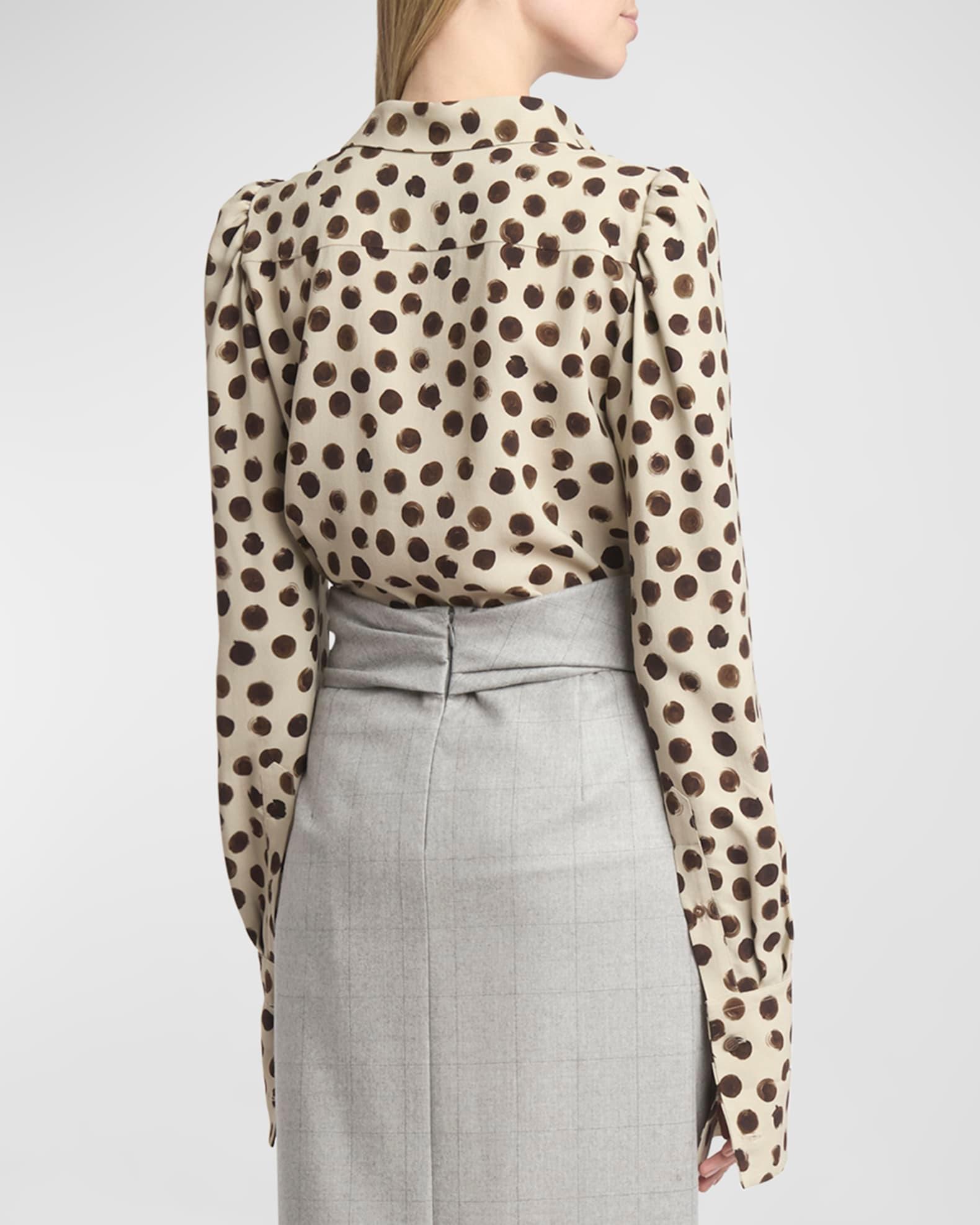 Celindra Polka-Dot Button-Front Shirt Product Image