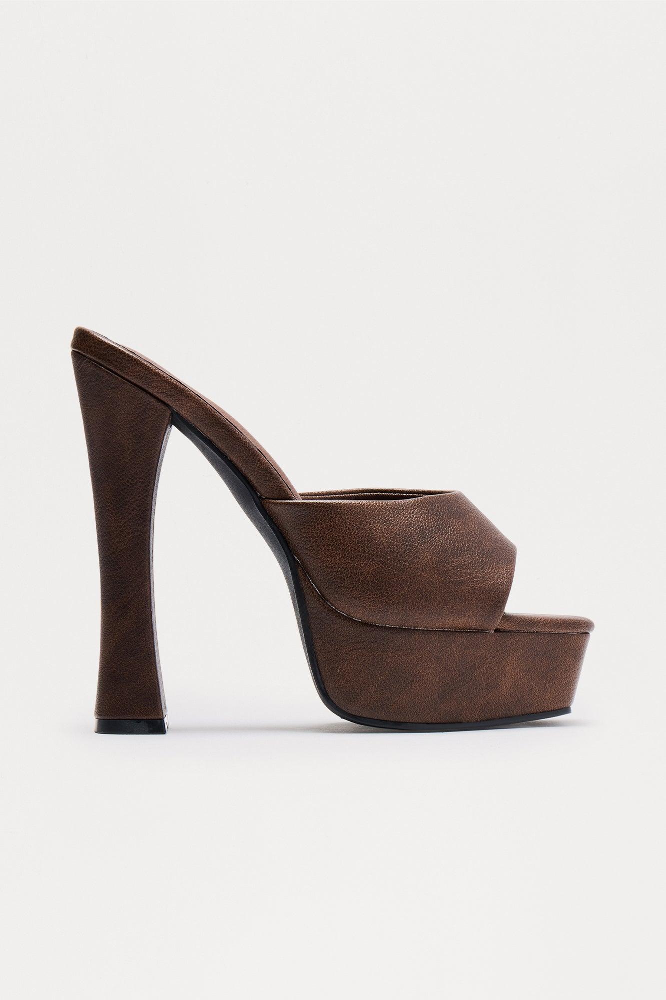 Vinka Ultra Platform Heels - Brown Female Product Image