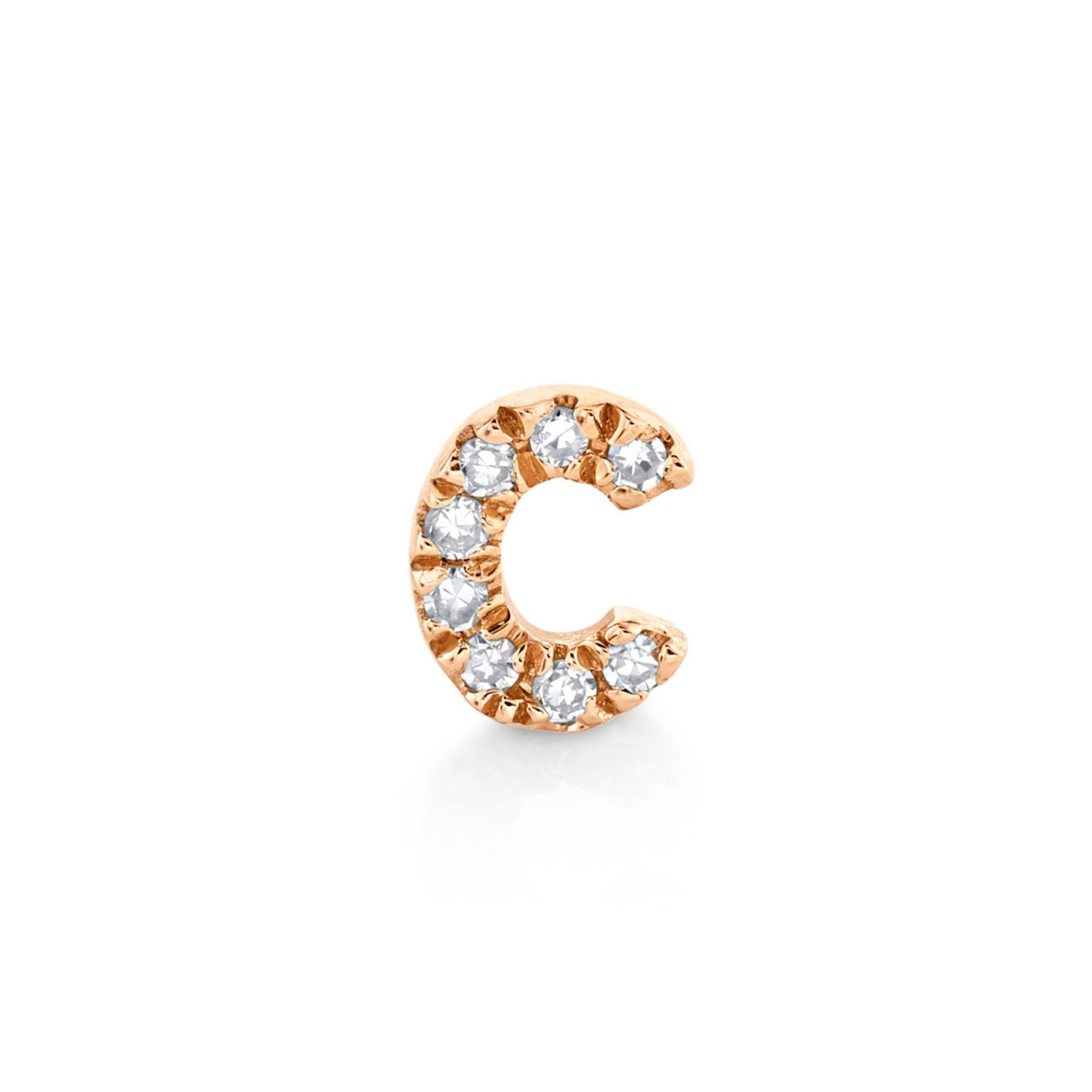 MINI ME DIAMOND PAVE INITAL STUDS Product Image