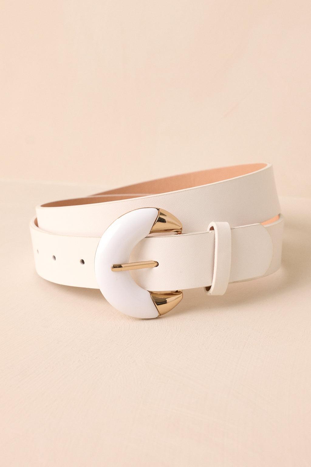 All The Days White Faux Leather Belt Product Image