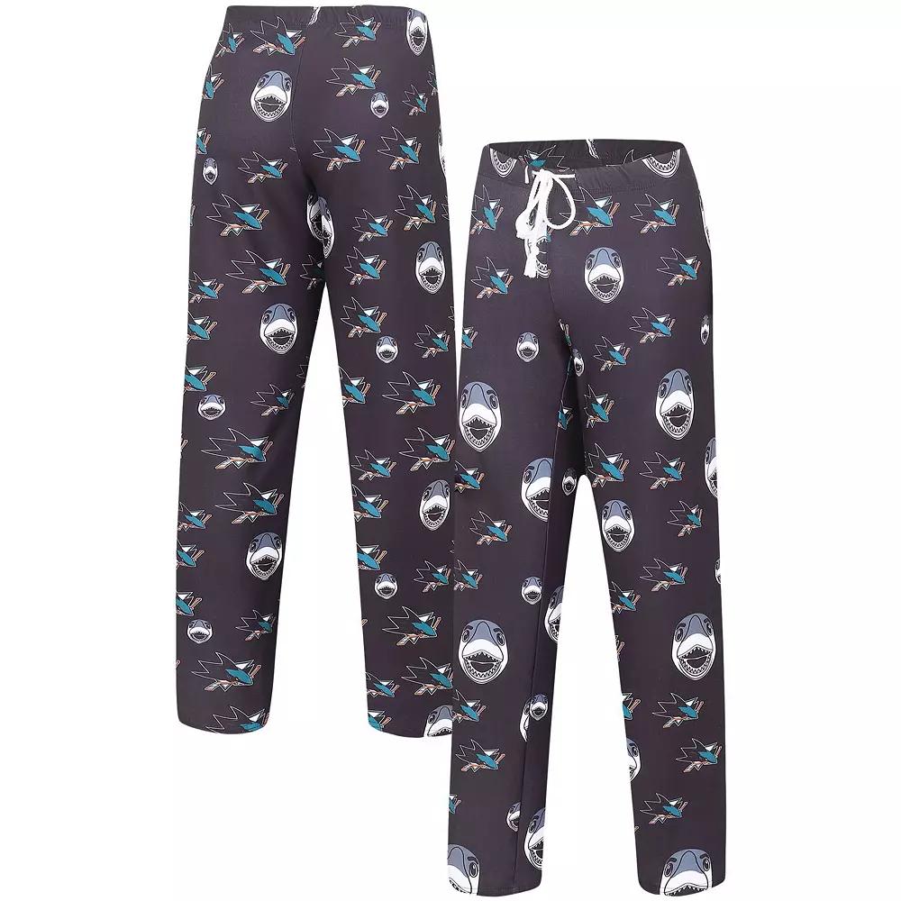 Women's Concepts Sport Black San Jose Sharks Gauge Allover Print Knit Sleep Pants,  Product Image