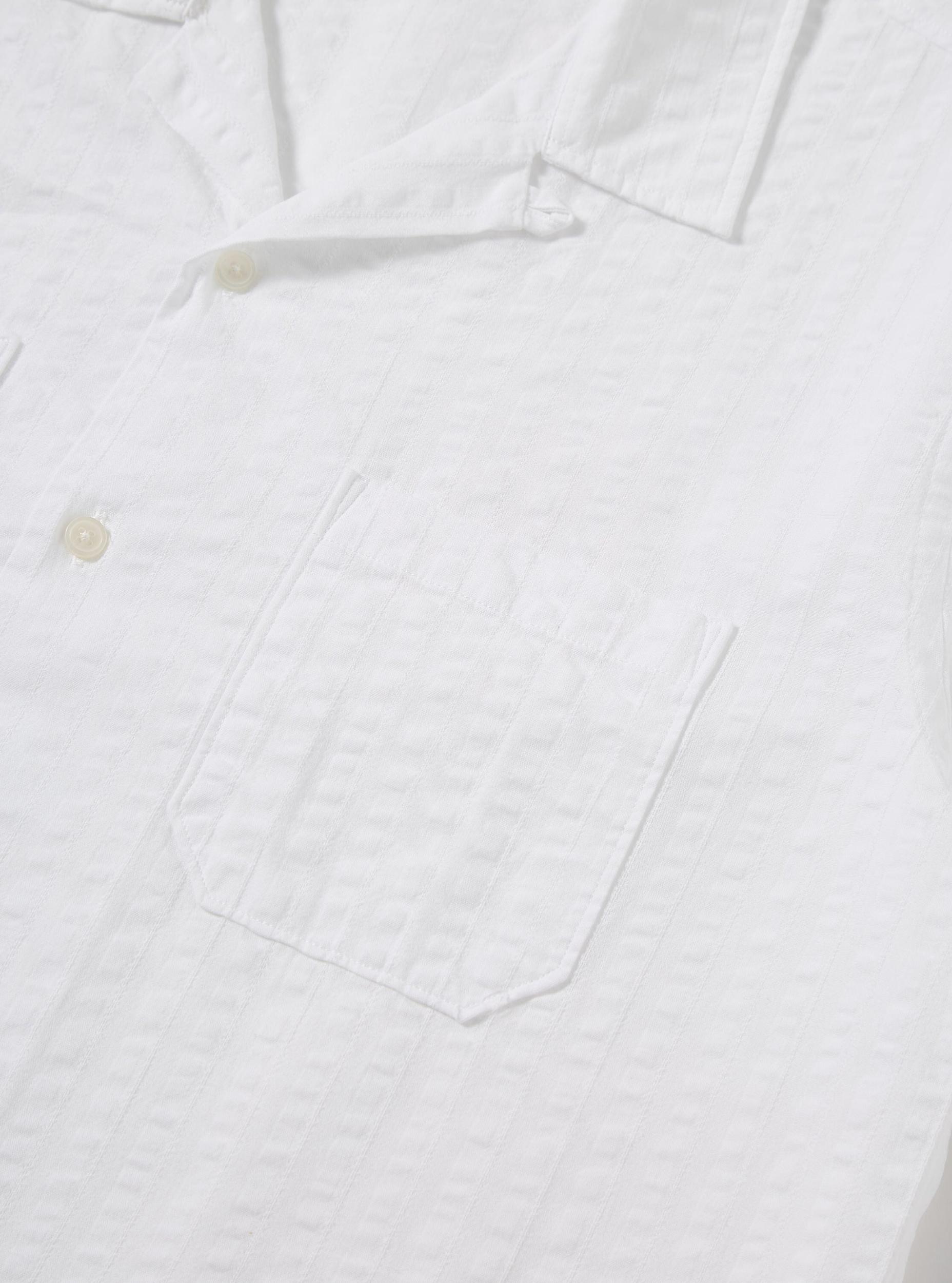 White Kos Self Stripe Sal Road Shirt Product Image
