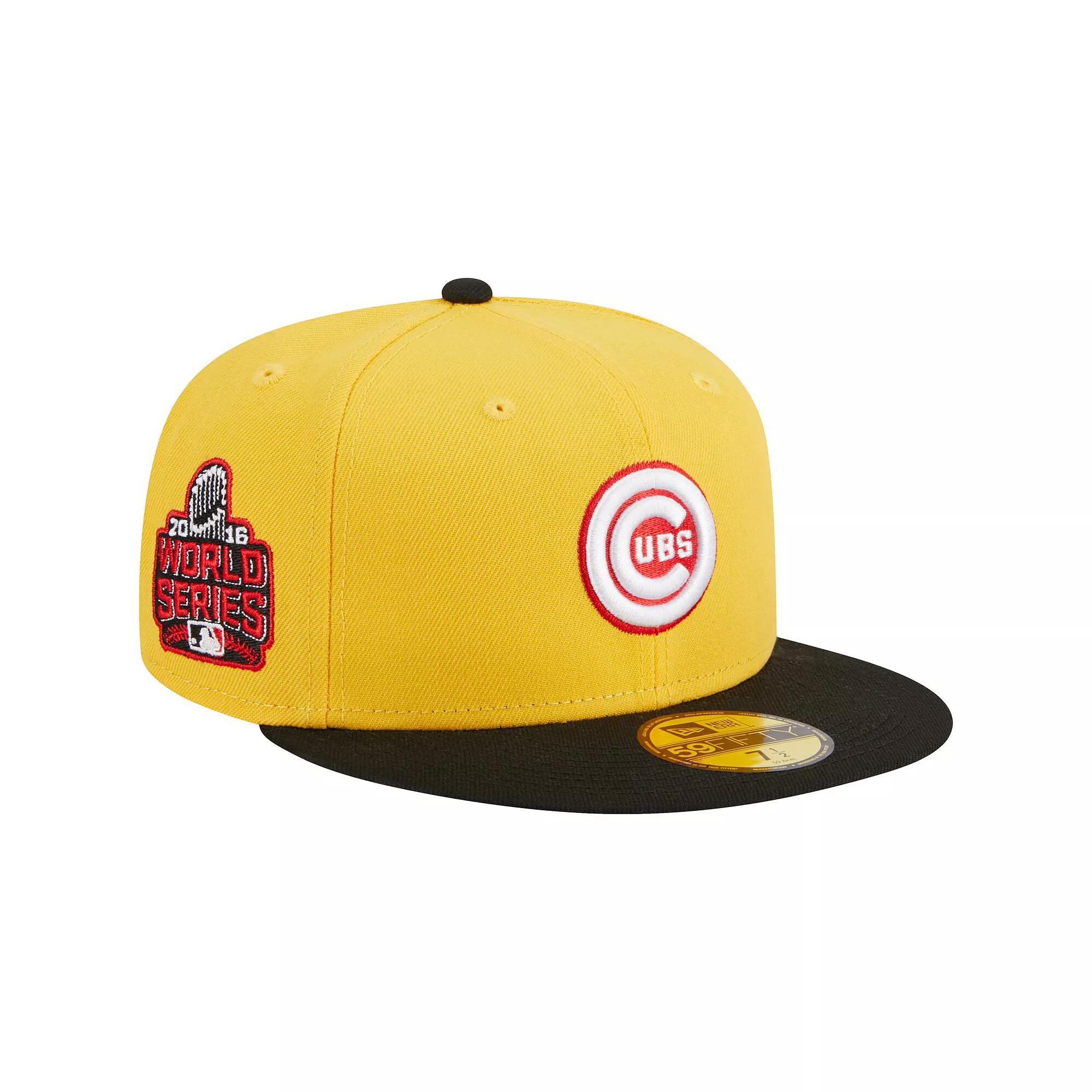 Men's New Era Yellow/Black Chicago Cubs Grilled 59FIFTY Fitted Hat,  Product Image