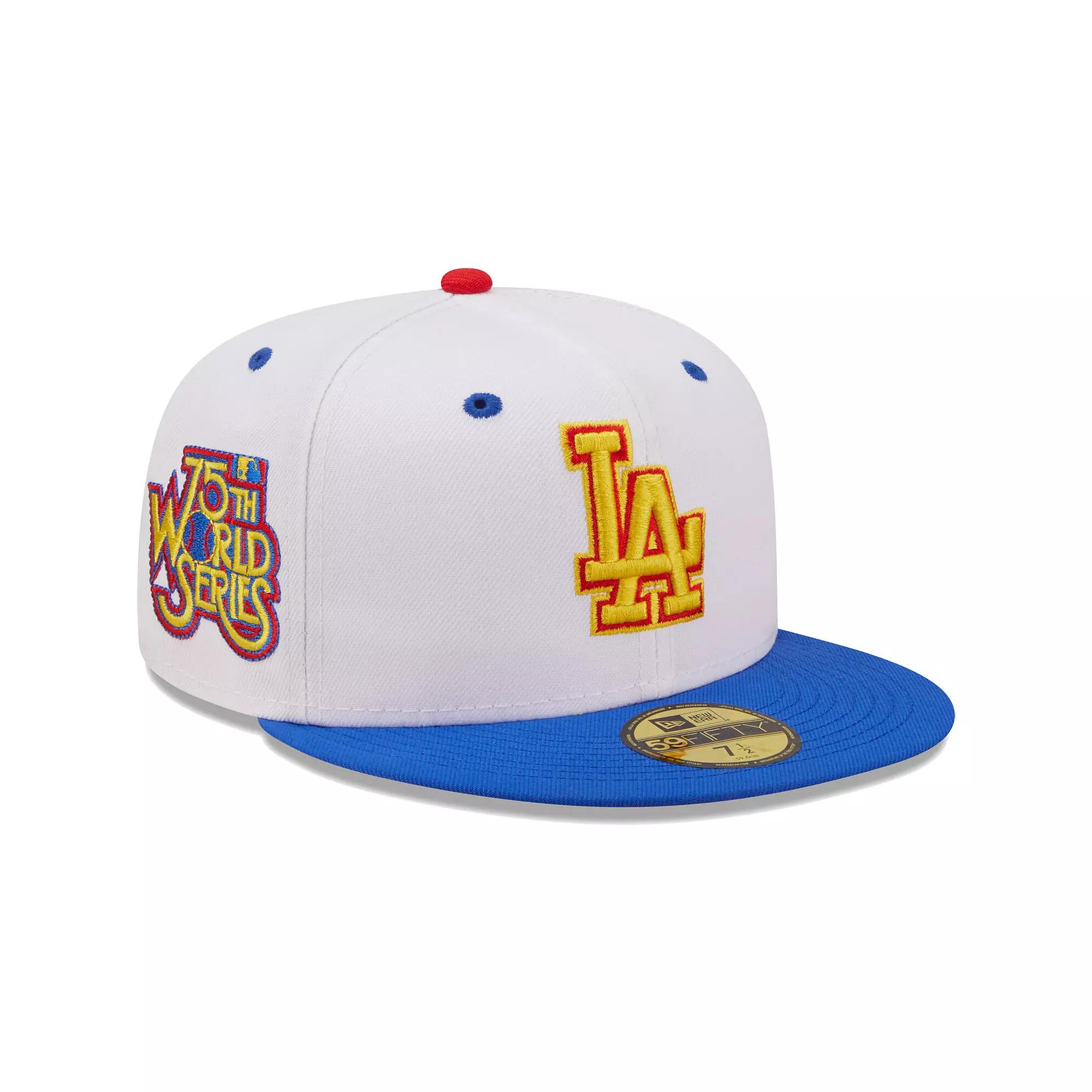 Men's New Era White/Royal Los Angeles Dodgers 75th World Series Cherry Lolli 59FIFTY Fitted Hat,  Product Image