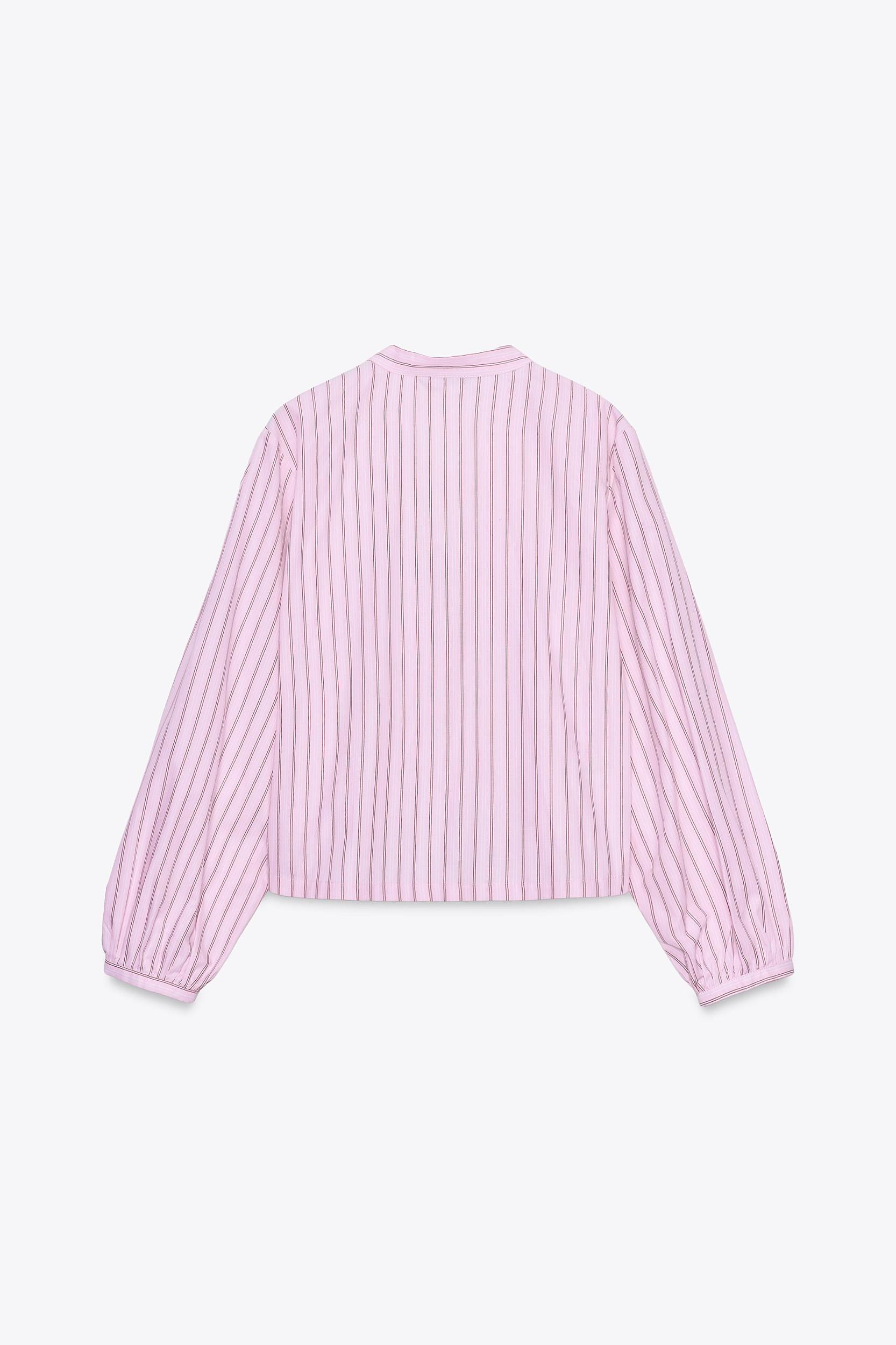 STRIPED POPLIN SHIRT WITH TIES Product Image