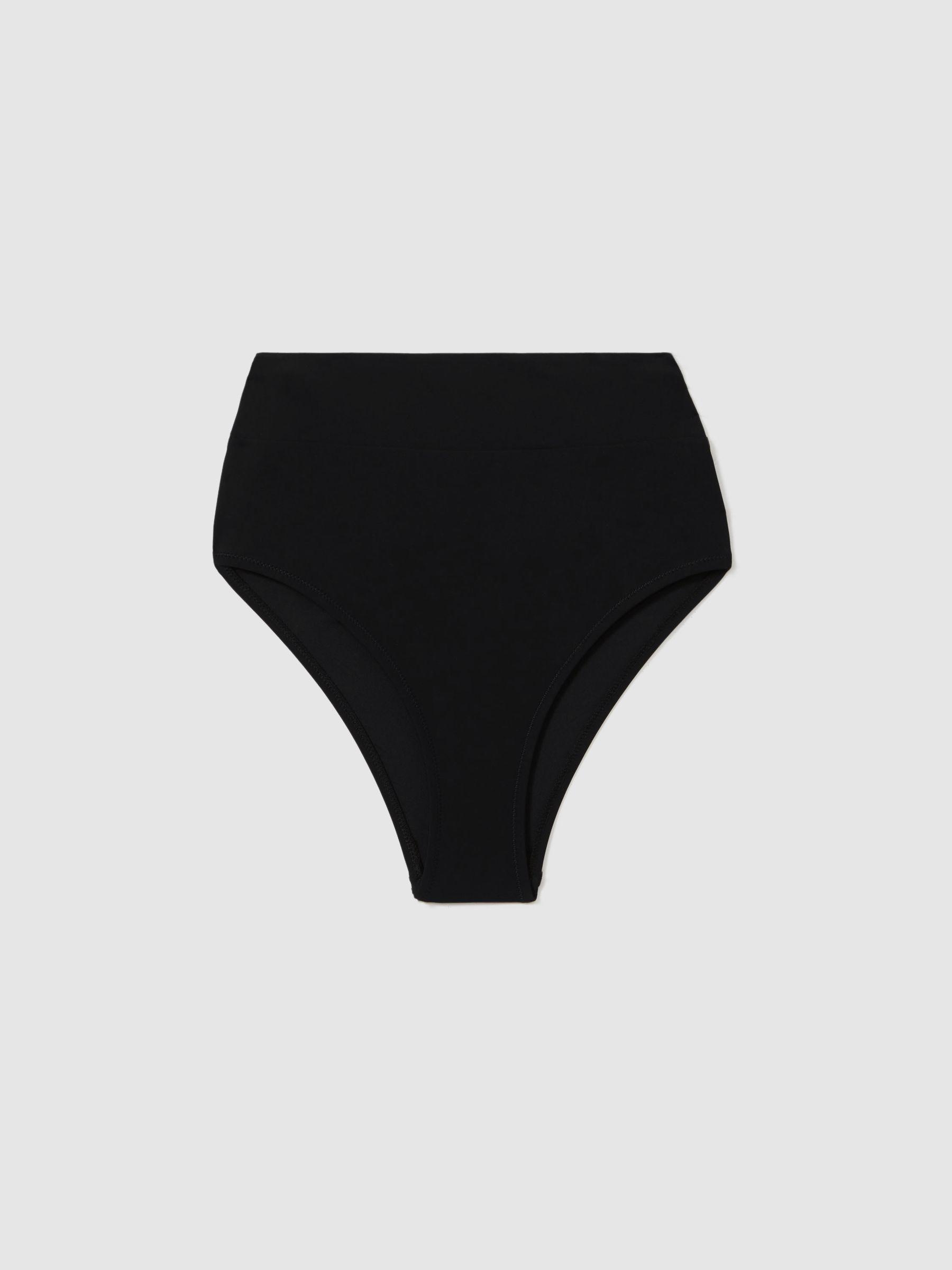High Rise Bikini Bottoms in Black Product Image