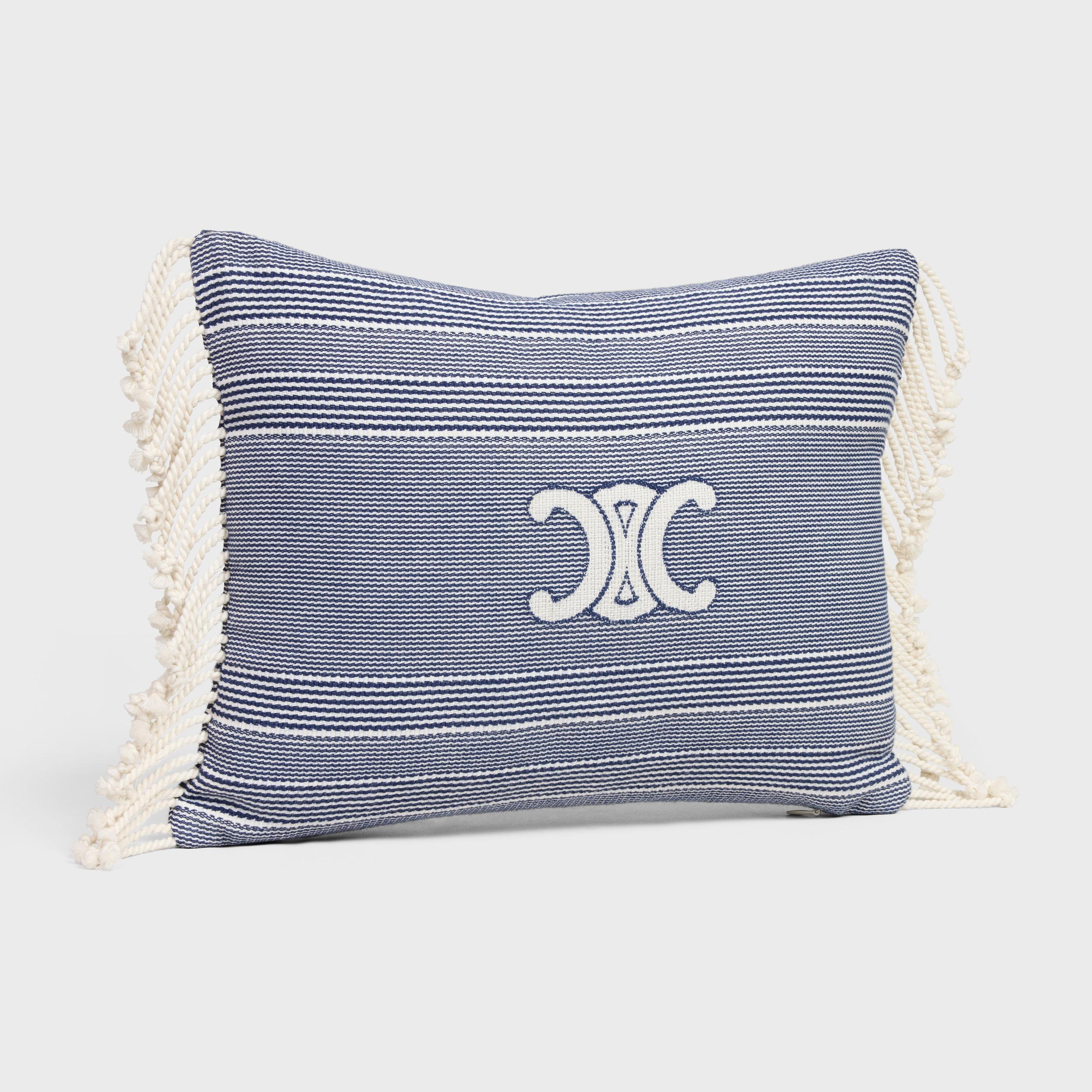 triomphe cushion in striped cotton Product Image
