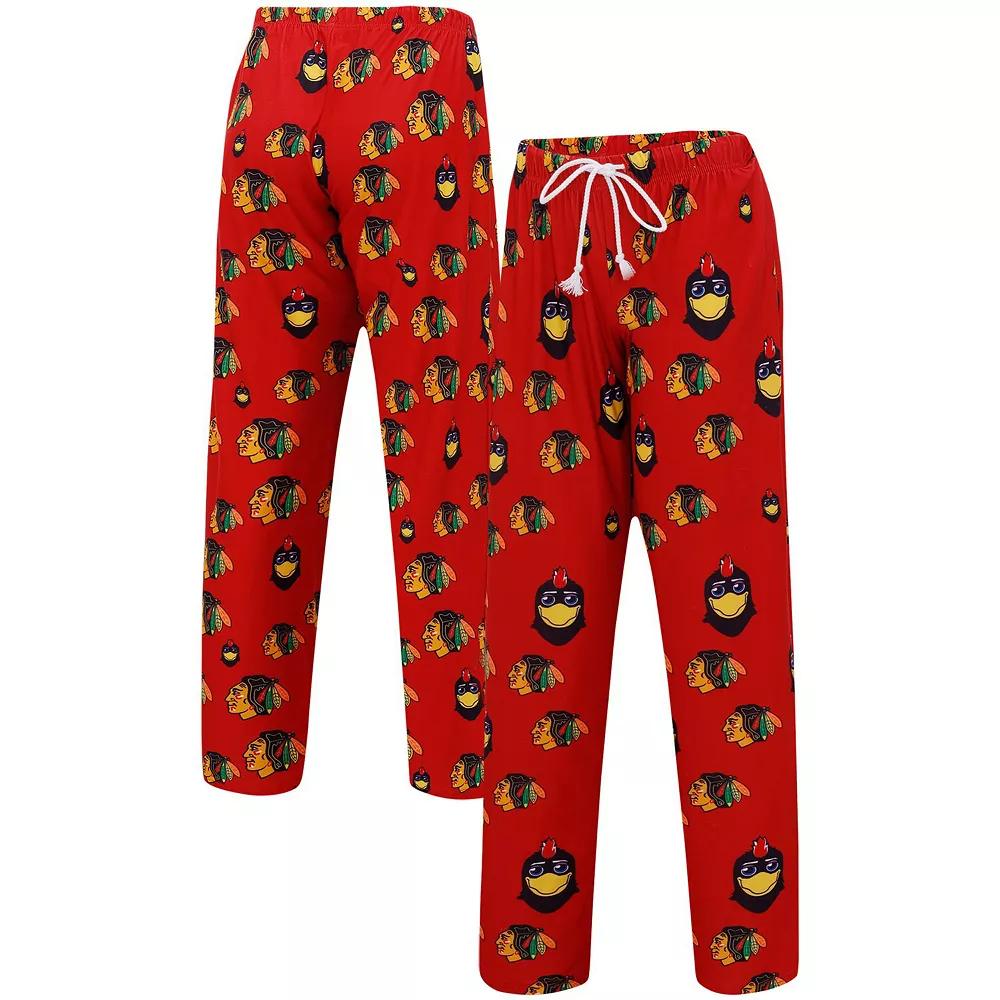 Women's Concepts Sport Red Chicago Blackhawks Gauge Allover Print Knit Sleep Pants,  Product Image