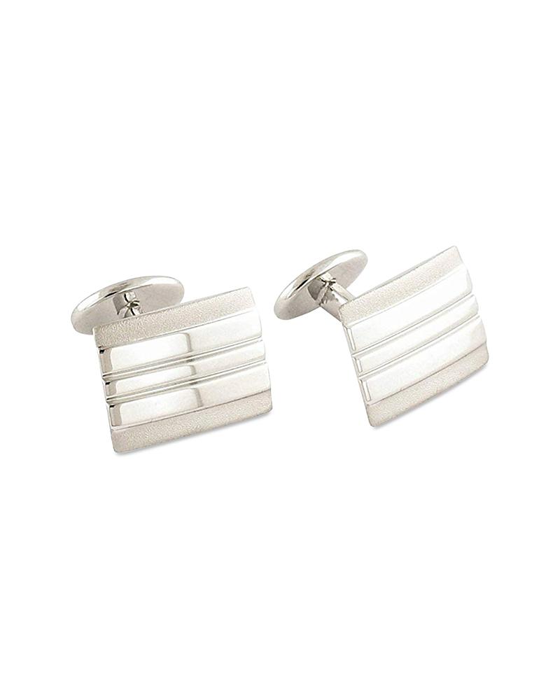 David Donahue Sterling Lined Rectangular Cufflinks Product Image