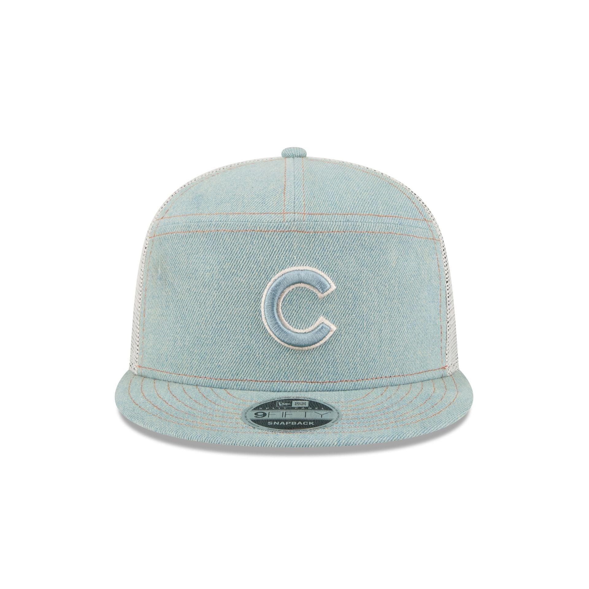 Chicago Cubs Denim Split Panel 9FIFTY Trucker Hat Male Product Image