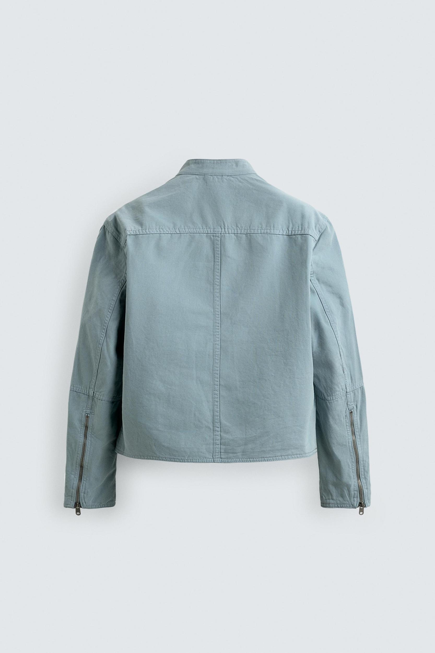 WASHED COTTON RELAXED FIT JACKET Product Image