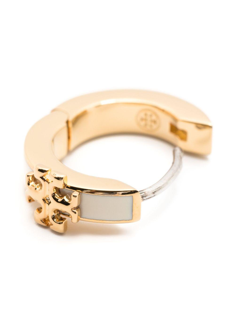 Kira enamel huggie hoop earrings Product Image