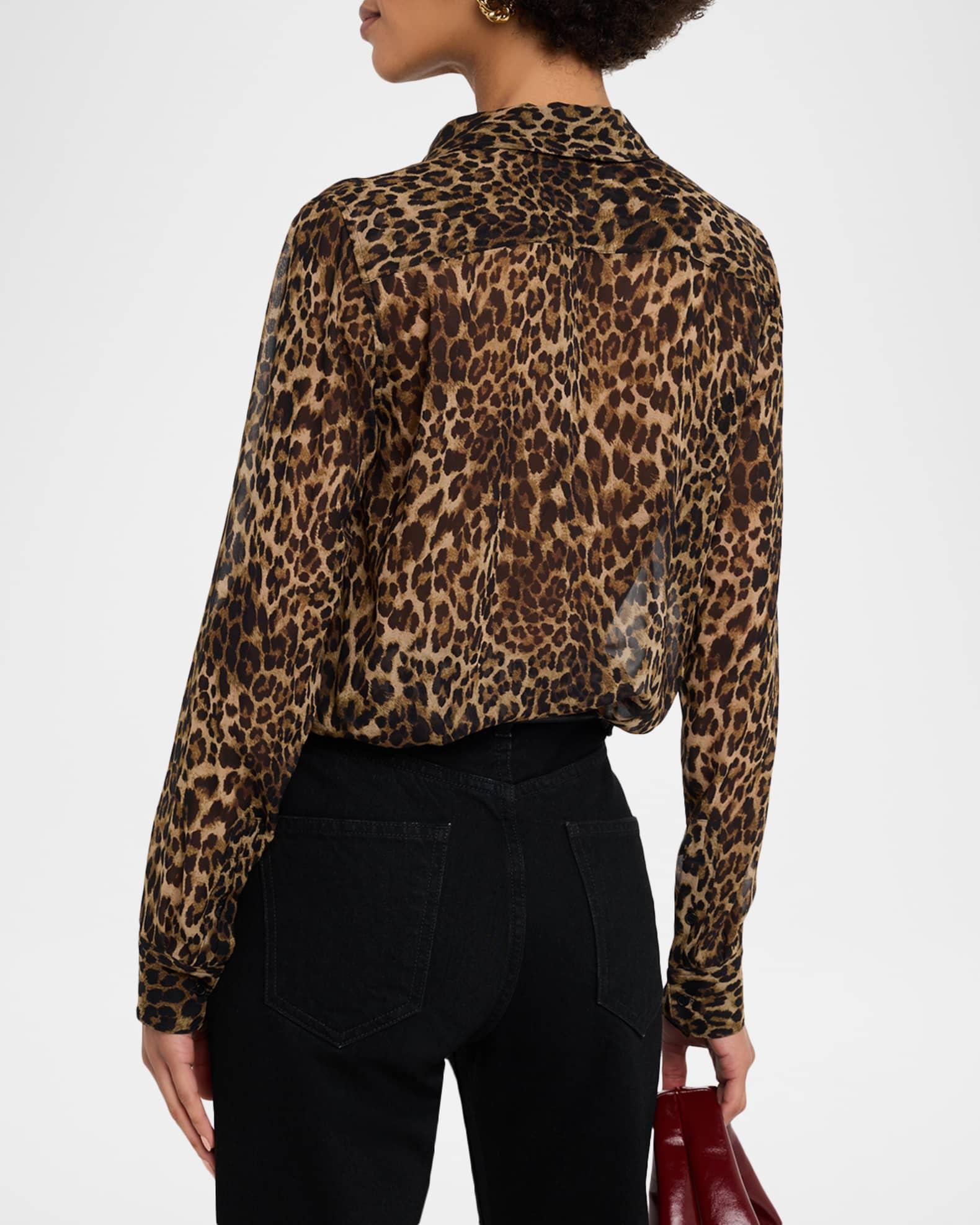 Gaia Polka-Dot Silk Slim Button-Down Shirt Product Image