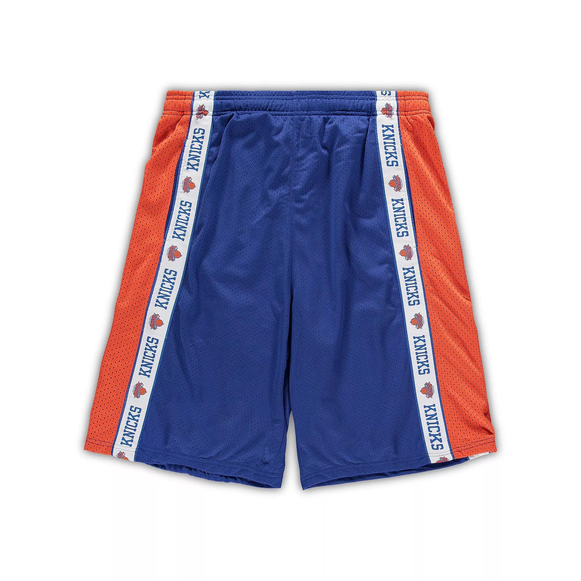 Men's Fanatics Branded Royal/Orange New York Knicks Big & Tall Tape Mesh Shorts, Size: XLT, Blue Product Image