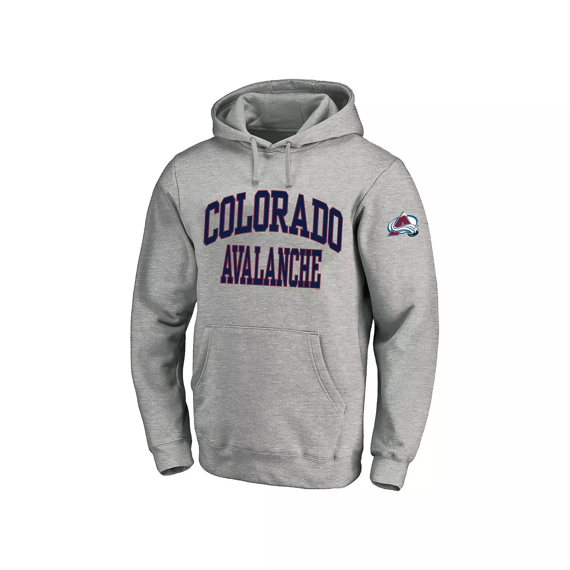 Men's Fanatics Heather Gray Colorado Avalanche Big & Tall Fleece Pullover Hoodie, Size: 4XLT, Grey Product Image