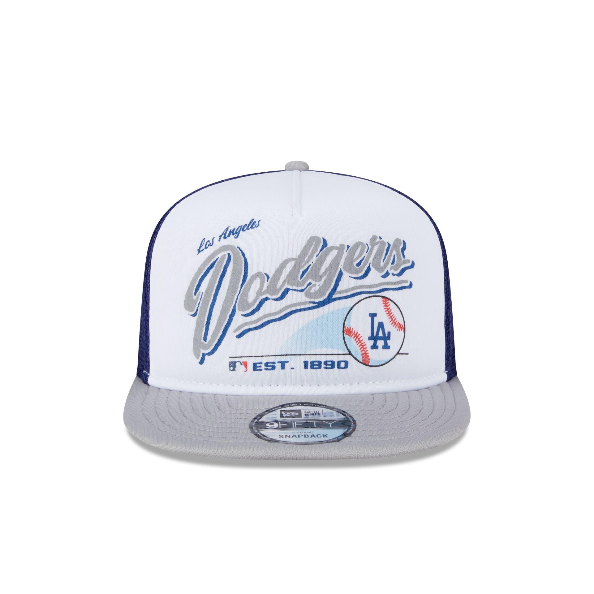 Los Angeles Dodgers Retro Script 9FIFTY A-Frame Trucker Hat Male Product Image