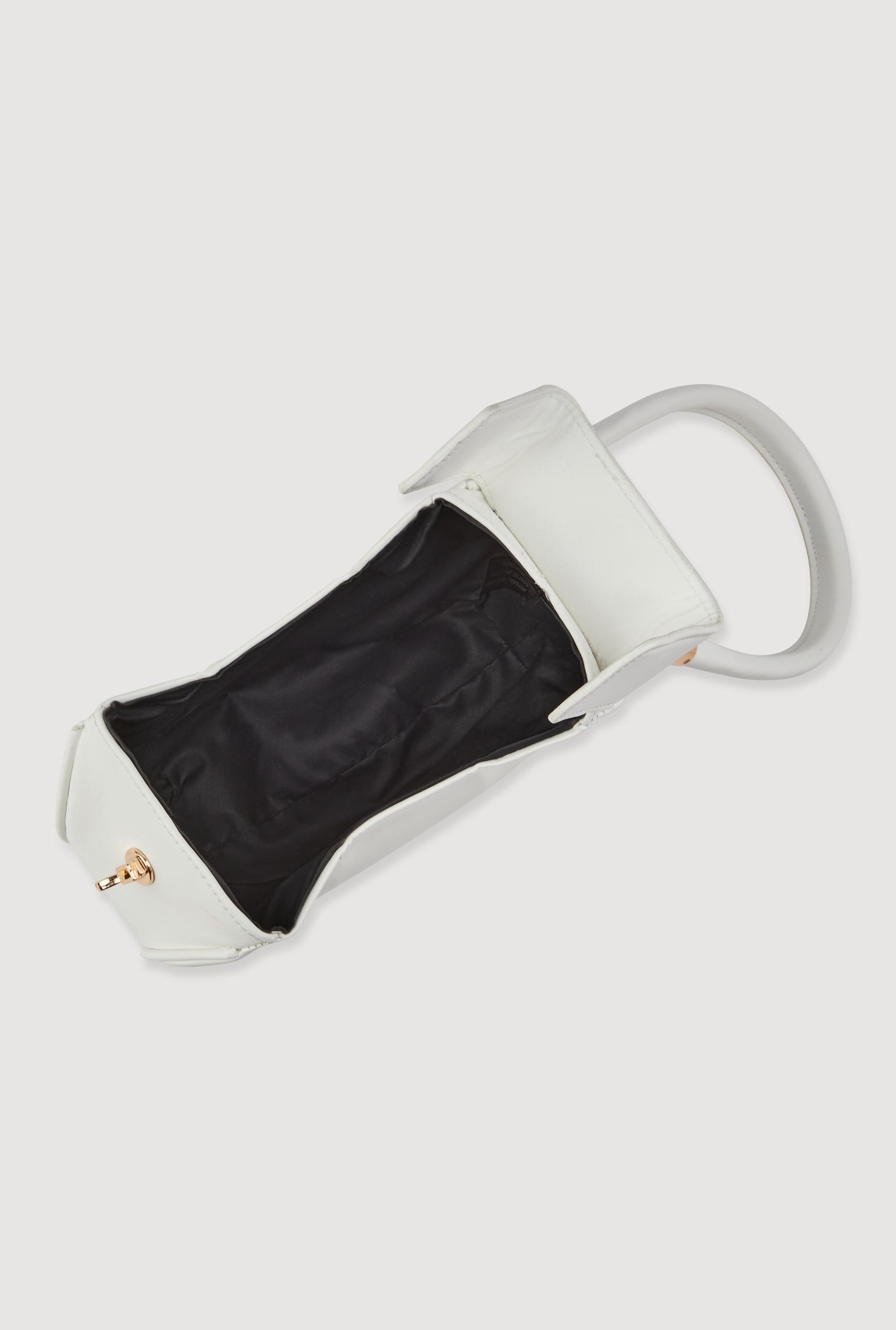 Sleek Metallic Detail Faux Leather Wristlet Handbag Unisex Product Image