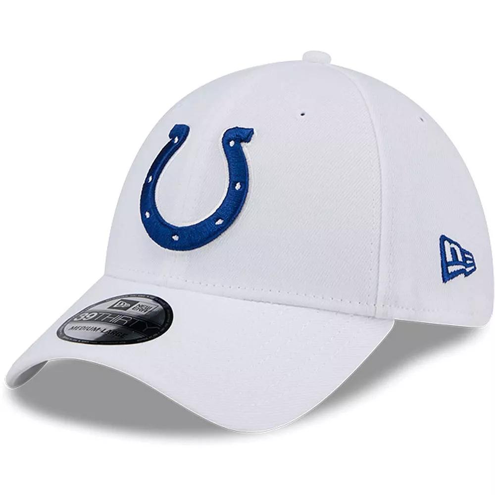 Men's New Era White Indianapolis Colts Main 39THIRTY Flex Hat, Size: Small/Medium Product Image